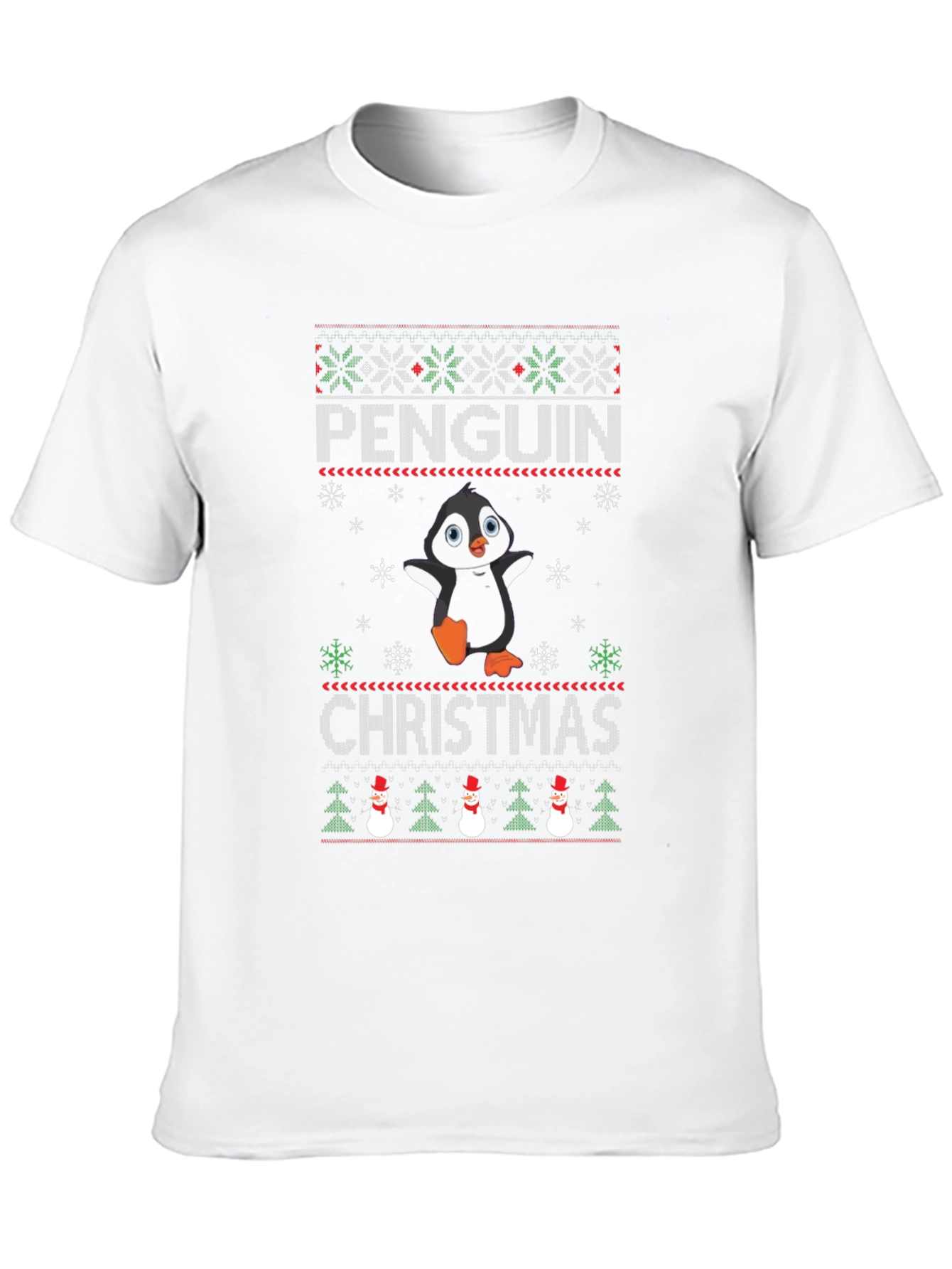 Penguin Christmas T-Shirt Ugly Sweater Holiday