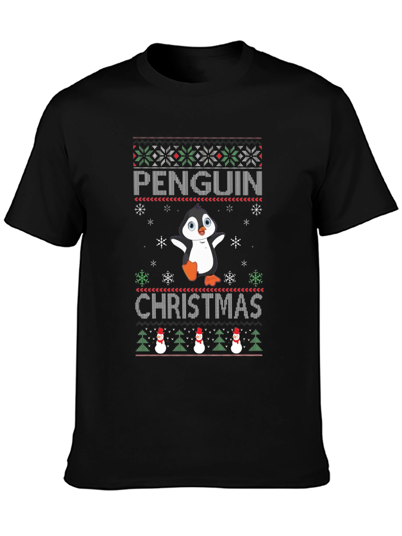 Penguin Christmas T-Shirt Ugly Sweater Holiday