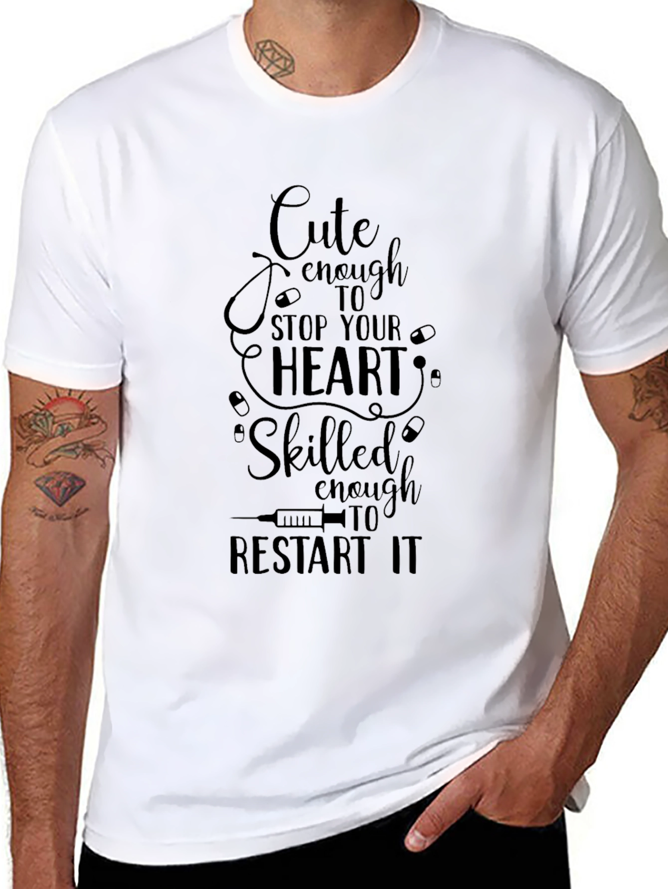 Cute Nurse T-Shirt: Stop & Restart Heart