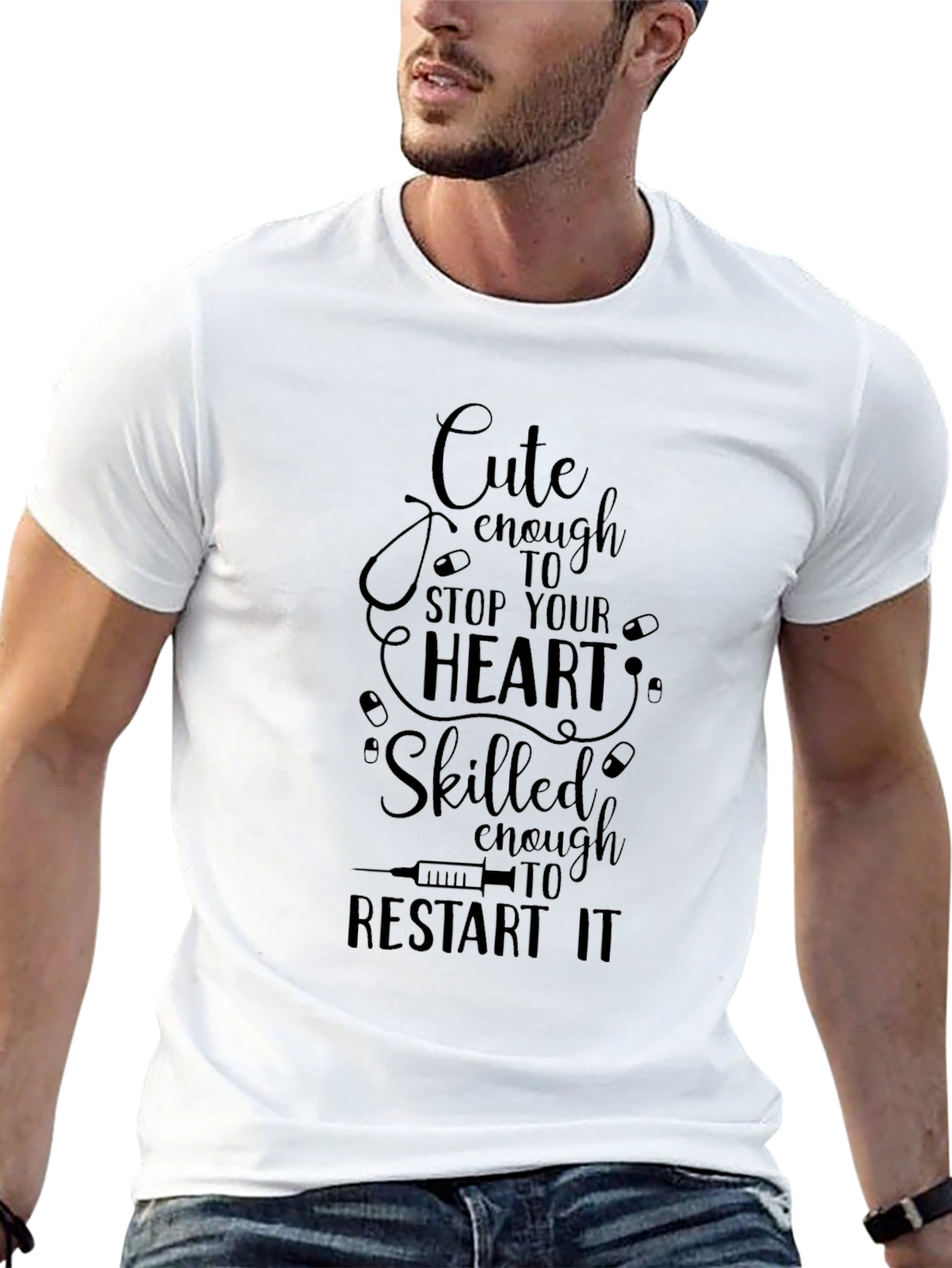 Cute Nurse T-Shirt: Stop & Restart Heart