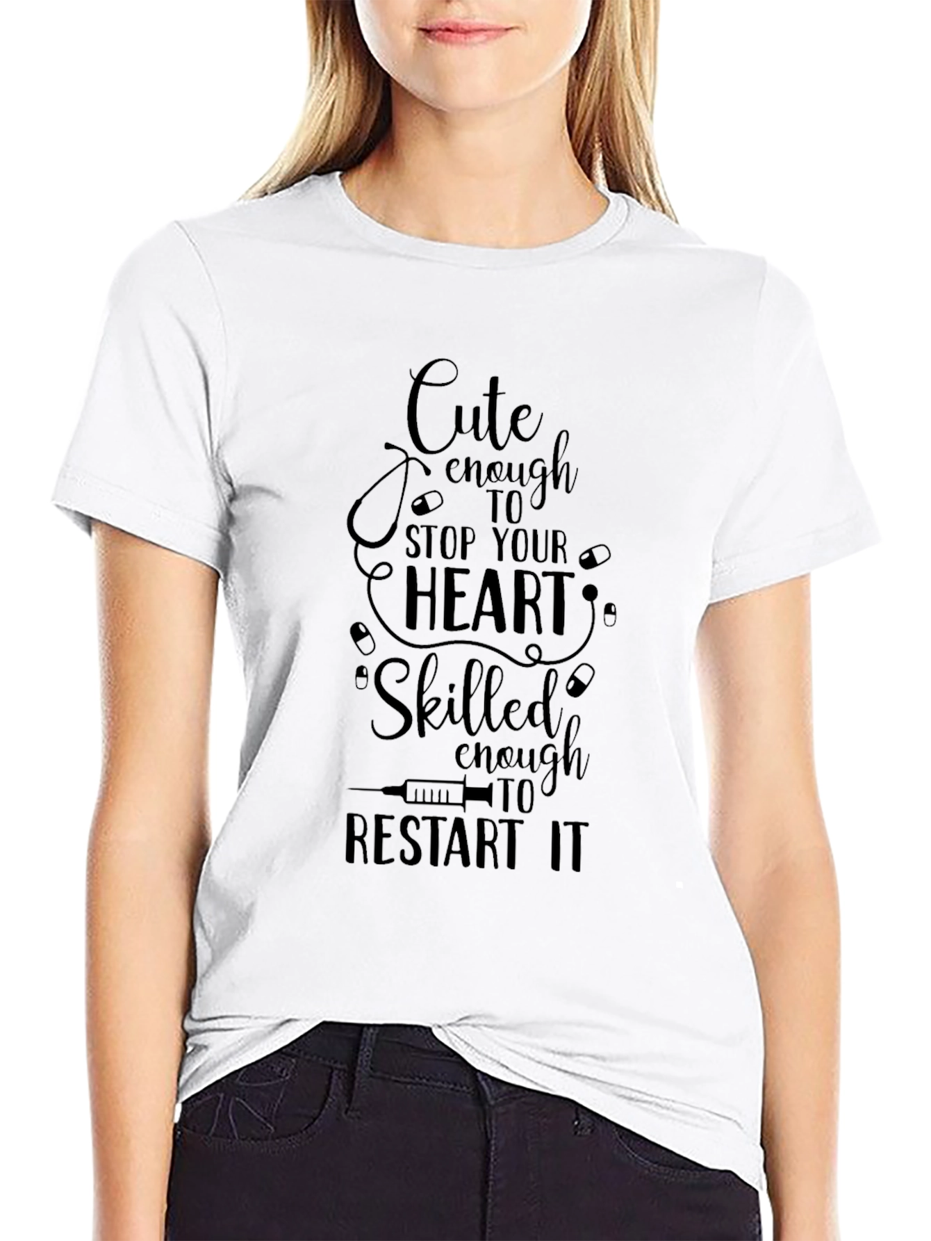 Cute Nurse T-Shirt: Stop & Restart Heart