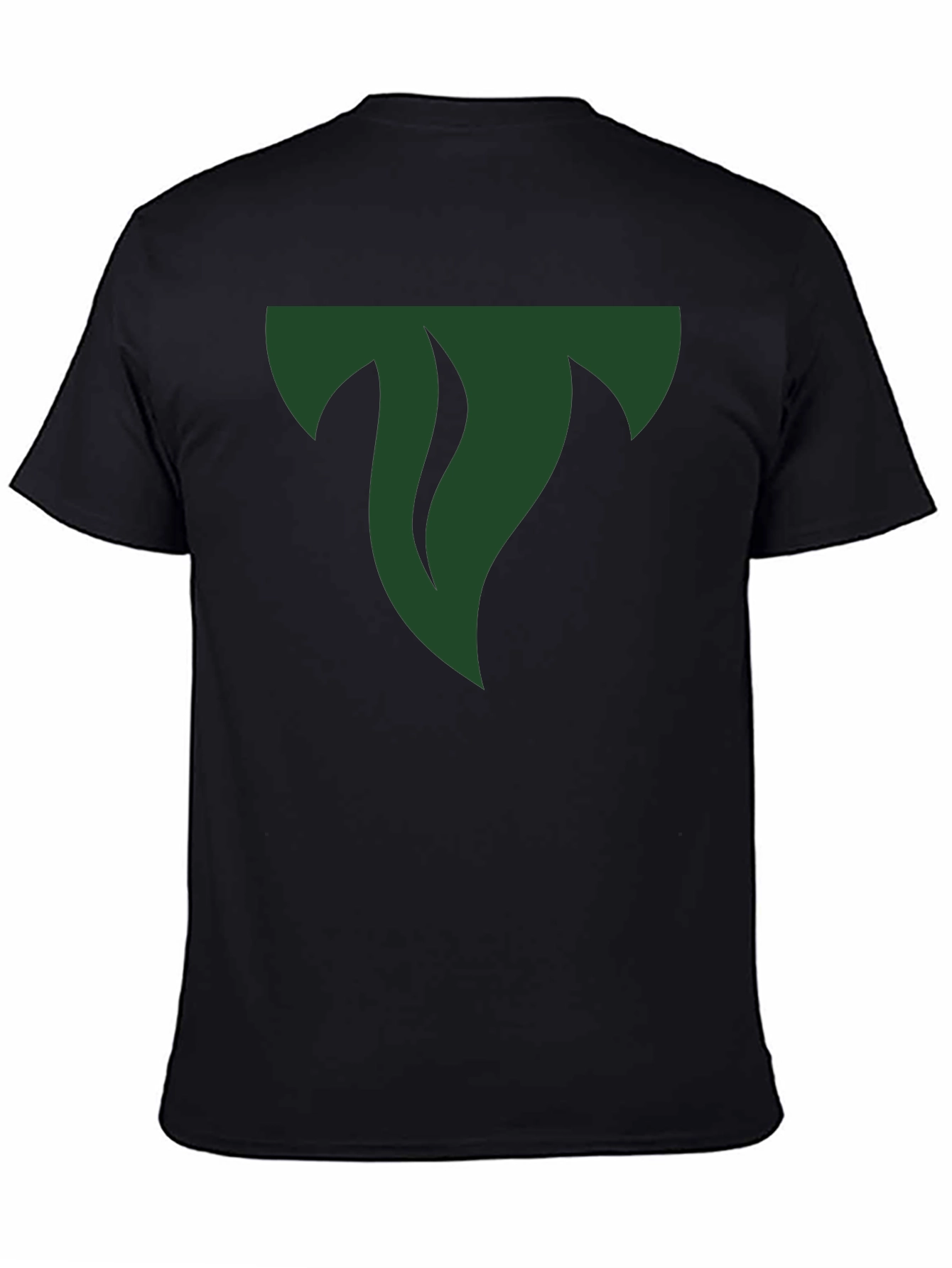 Mens Black Tee with Abstract Green Logo