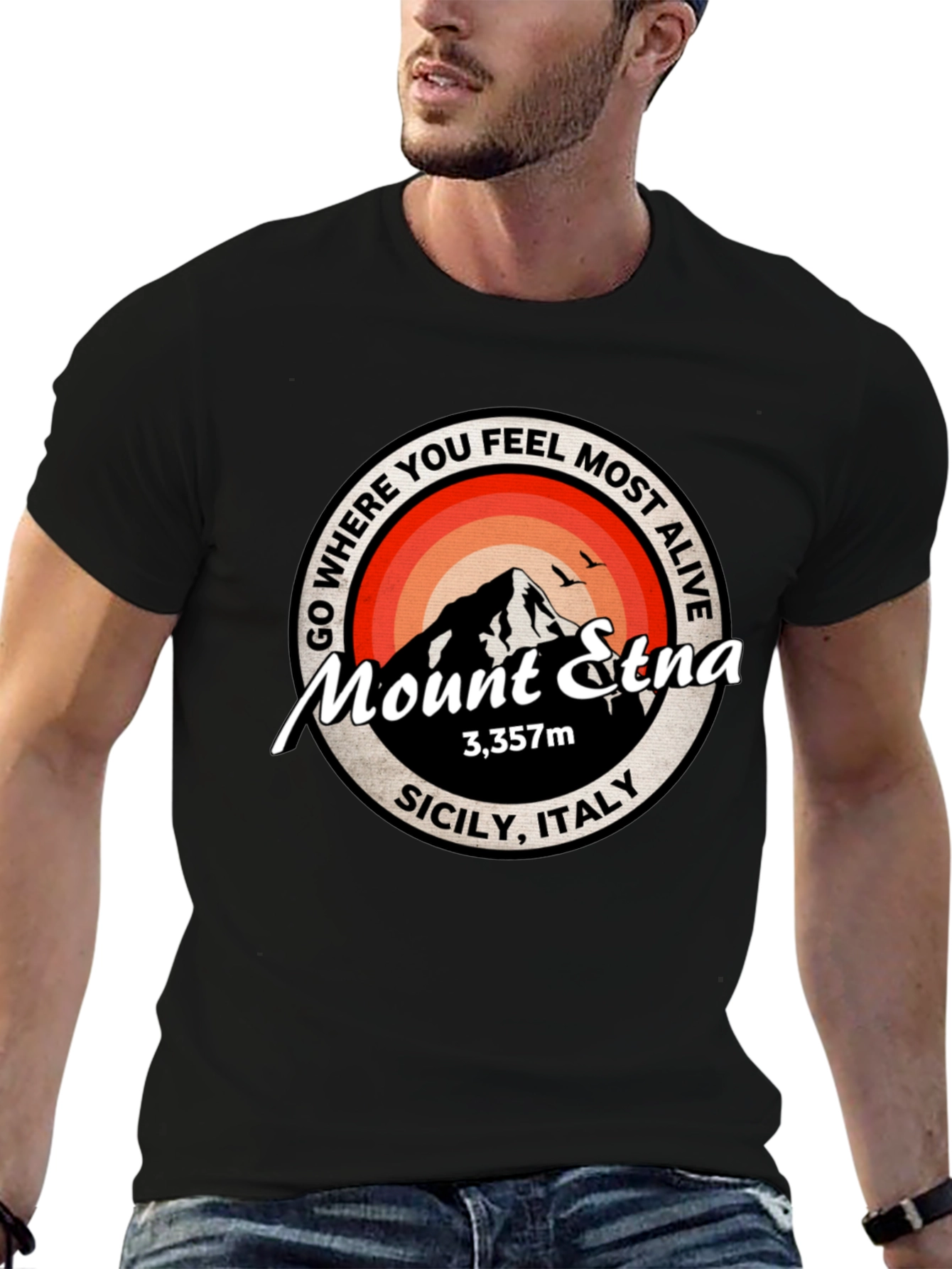 Mount Etna Graphic Tee - Sicily Italy T-Shirt