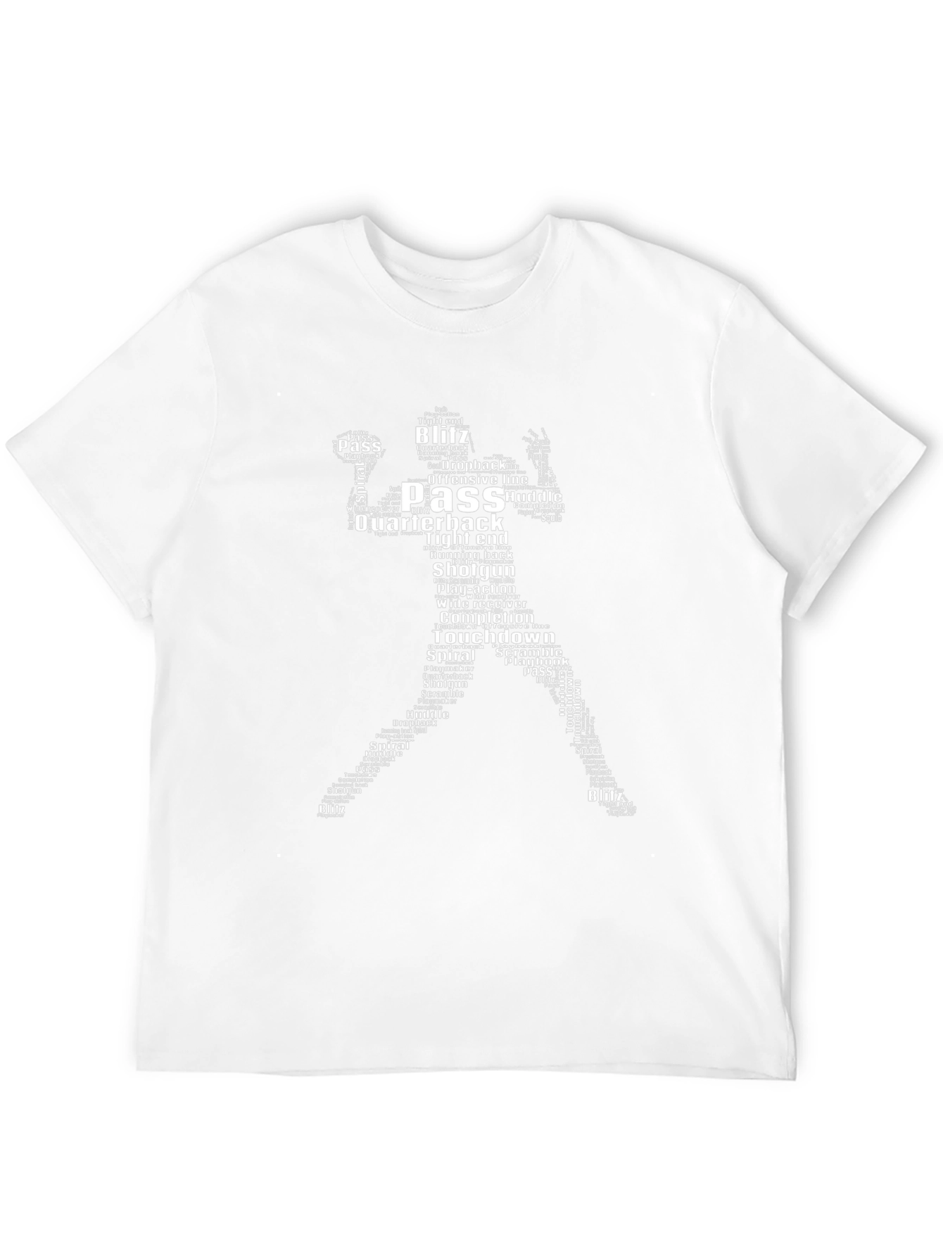 Football Player Word Art Black T-Shirt