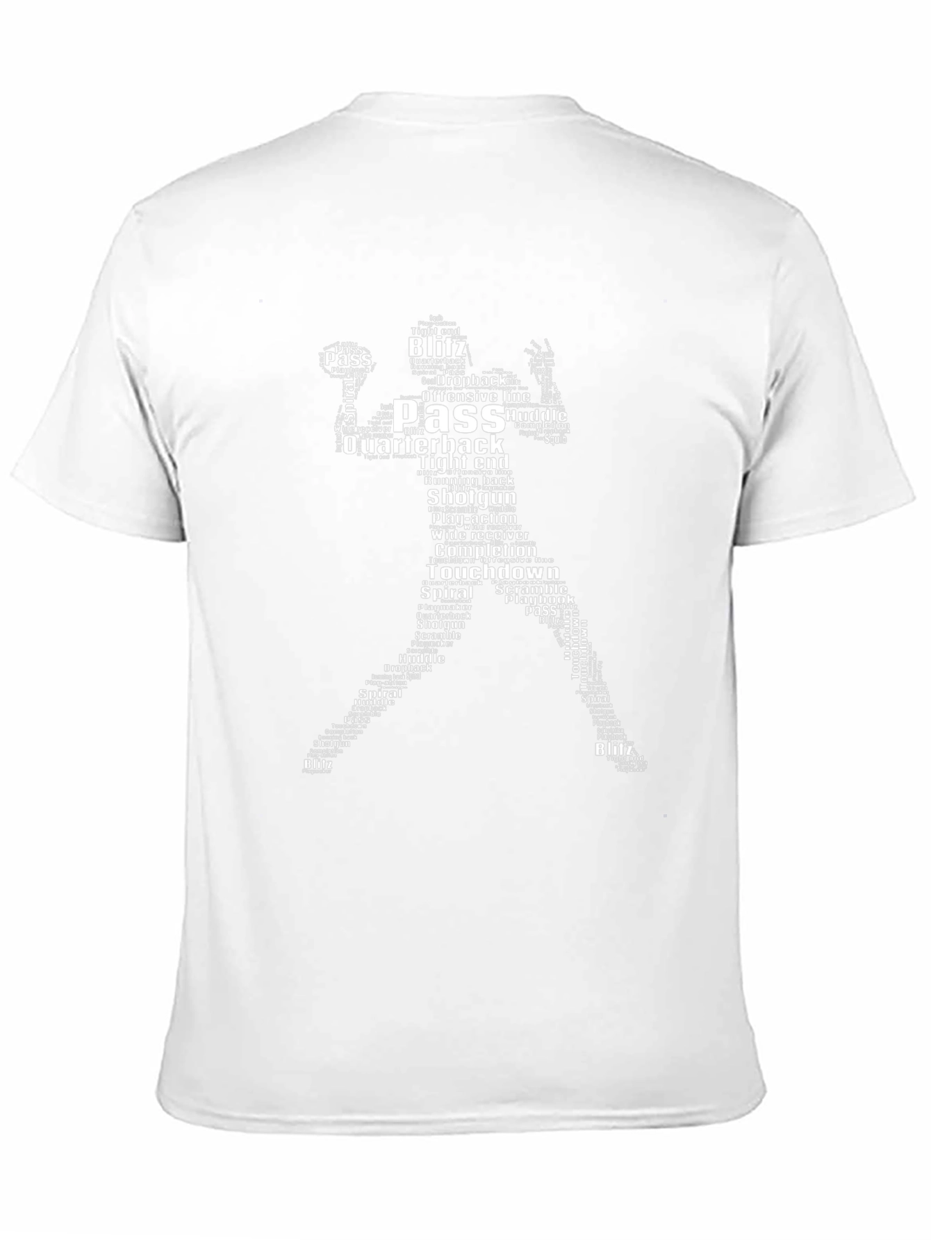 Football Player Word Art Black T-Shirt