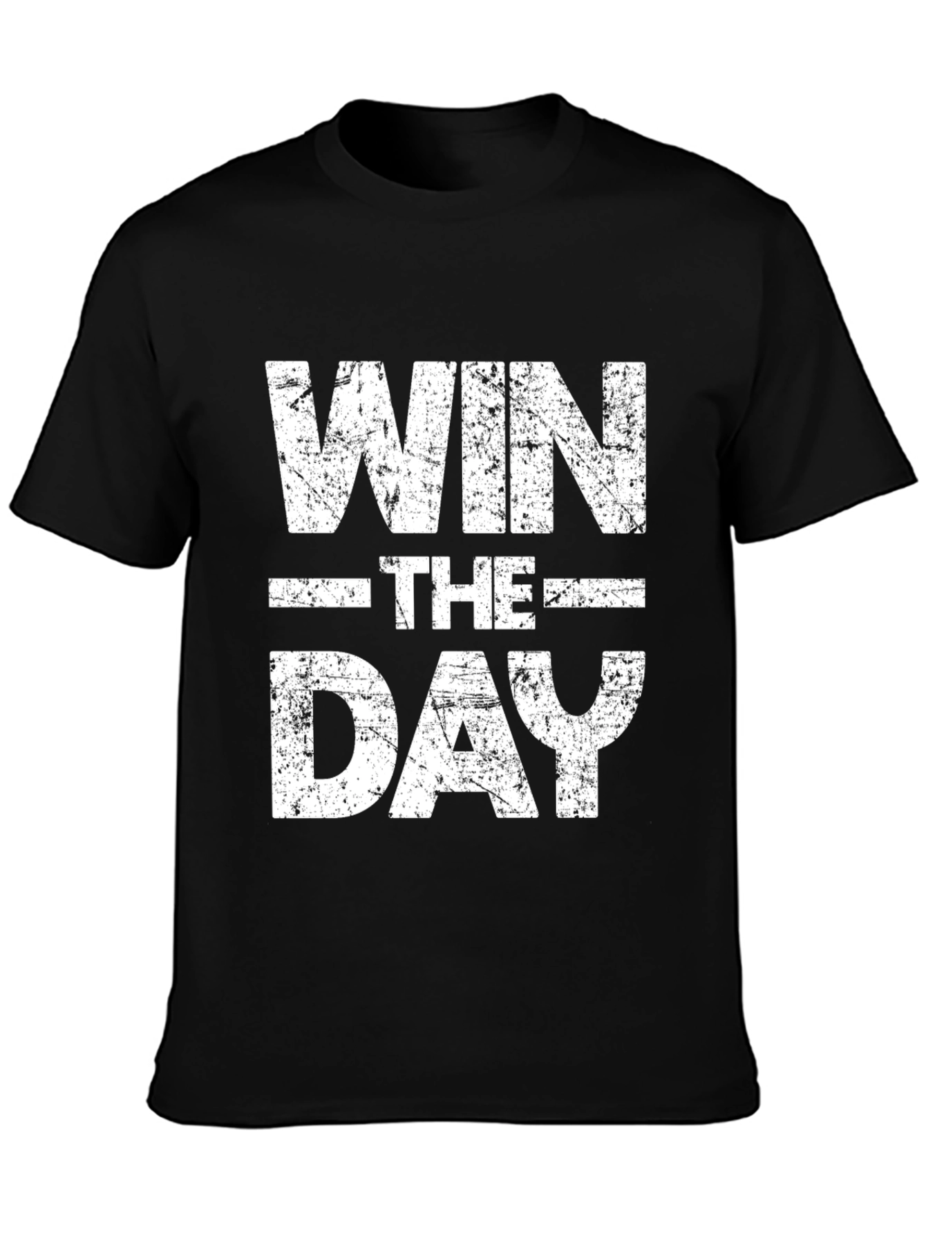Win The Day Graphic Tee - Motivational Black T-Shirt