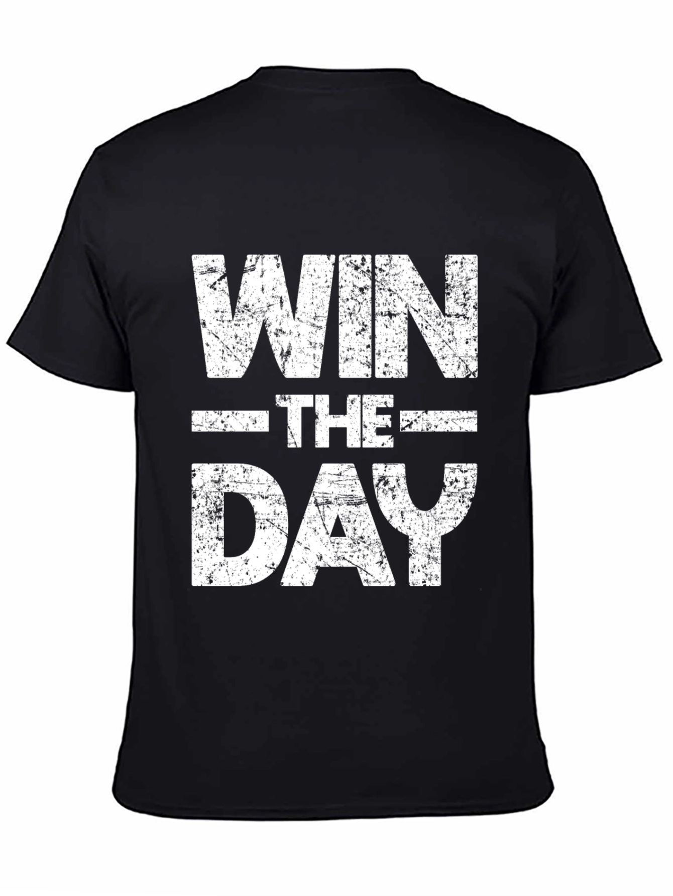 Win The Day Graphic Tee - Motivational Black T-Shirt