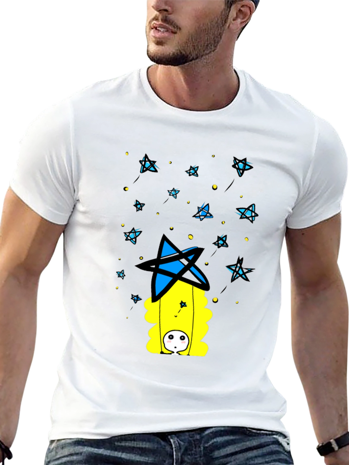 Unique Graphic Print Black T-Shirt