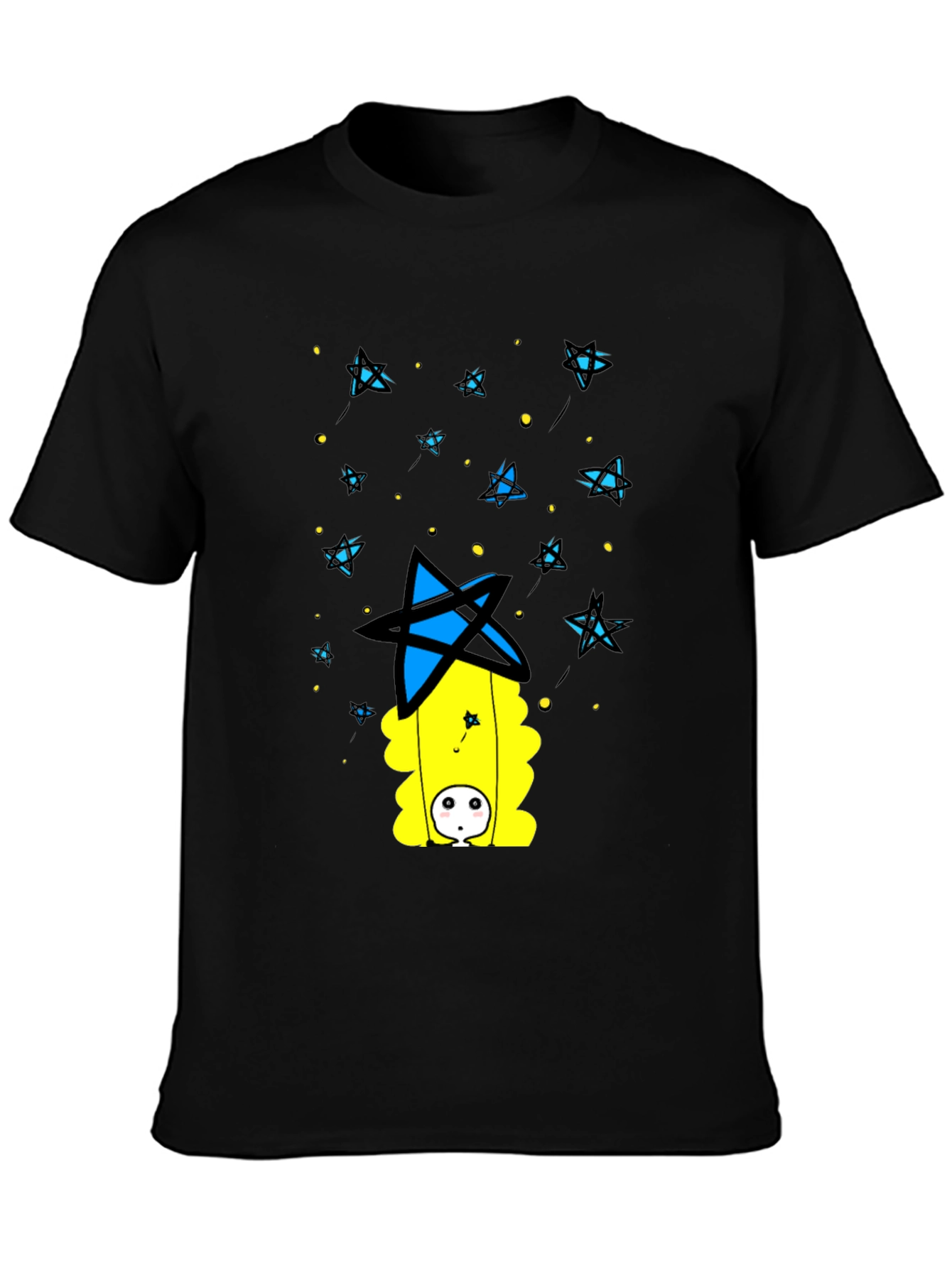 Unique Graphic Print Black T-Shirt