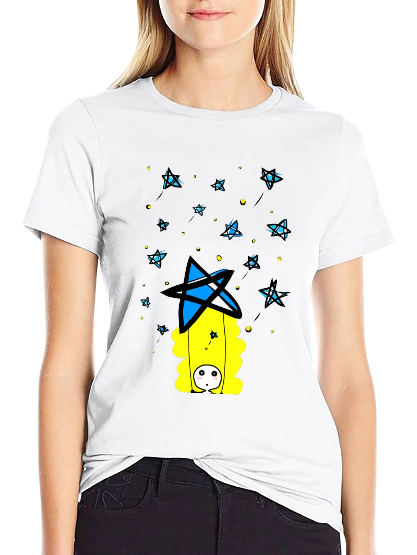 Unique Graphic Print Black T-Shirt