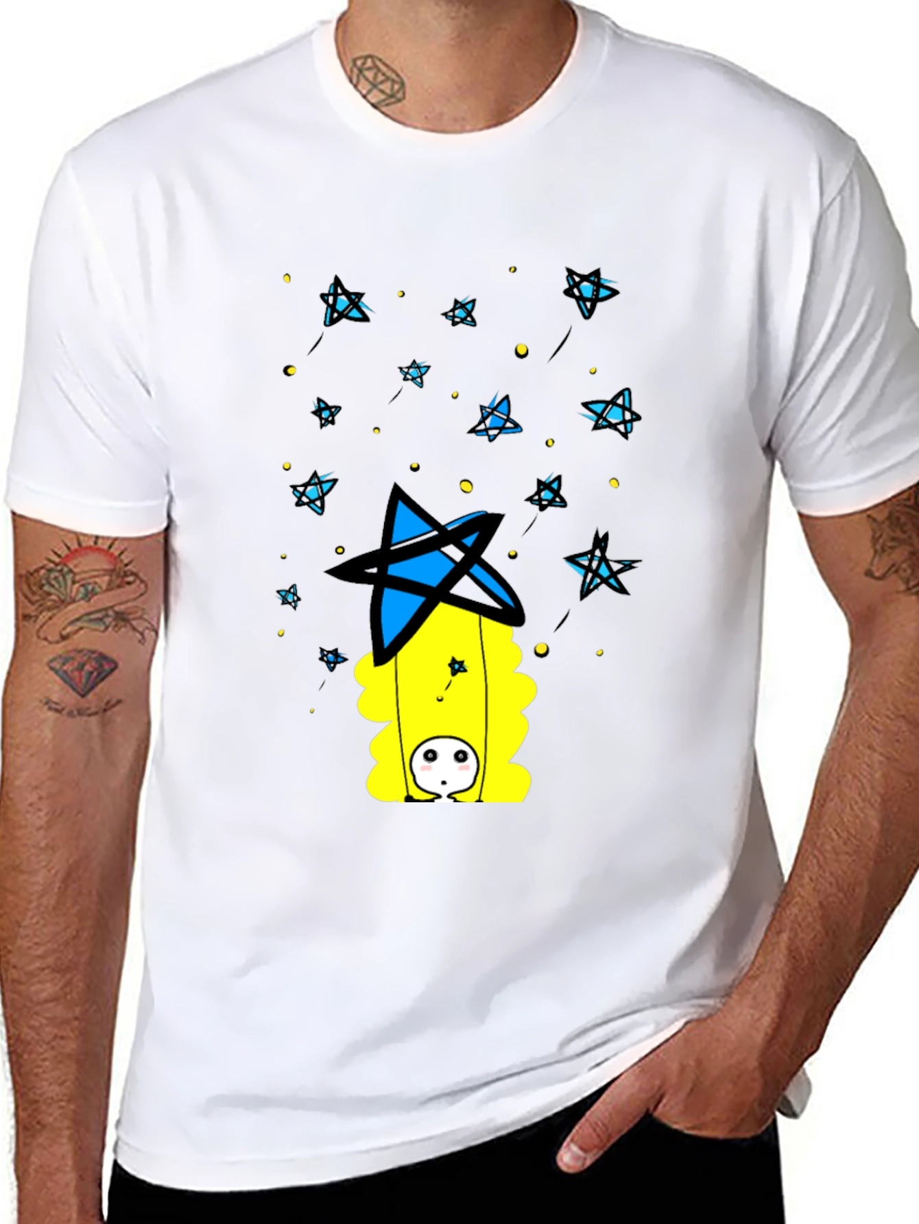 Unique Graphic Print Black T-Shirt