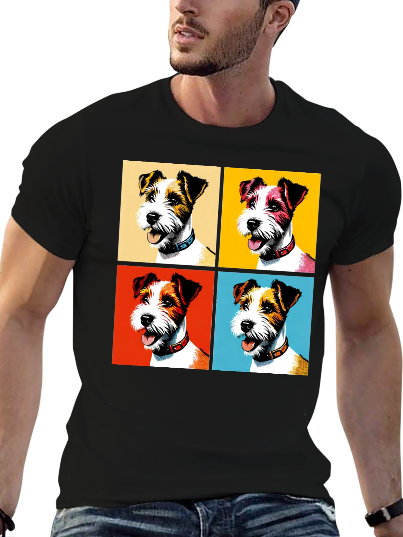 Pop Art Dog T-Shirt - Stylish Canine Design