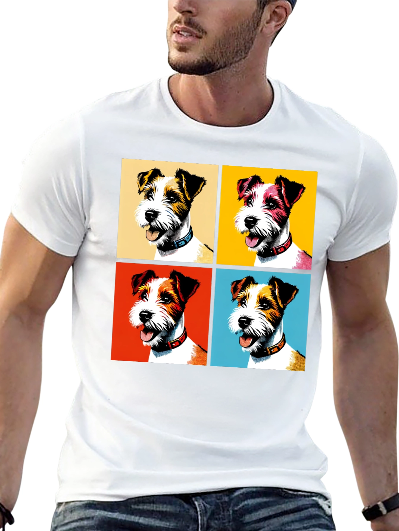 Pop Art Dog T-Shirt - Stylish Canine Design