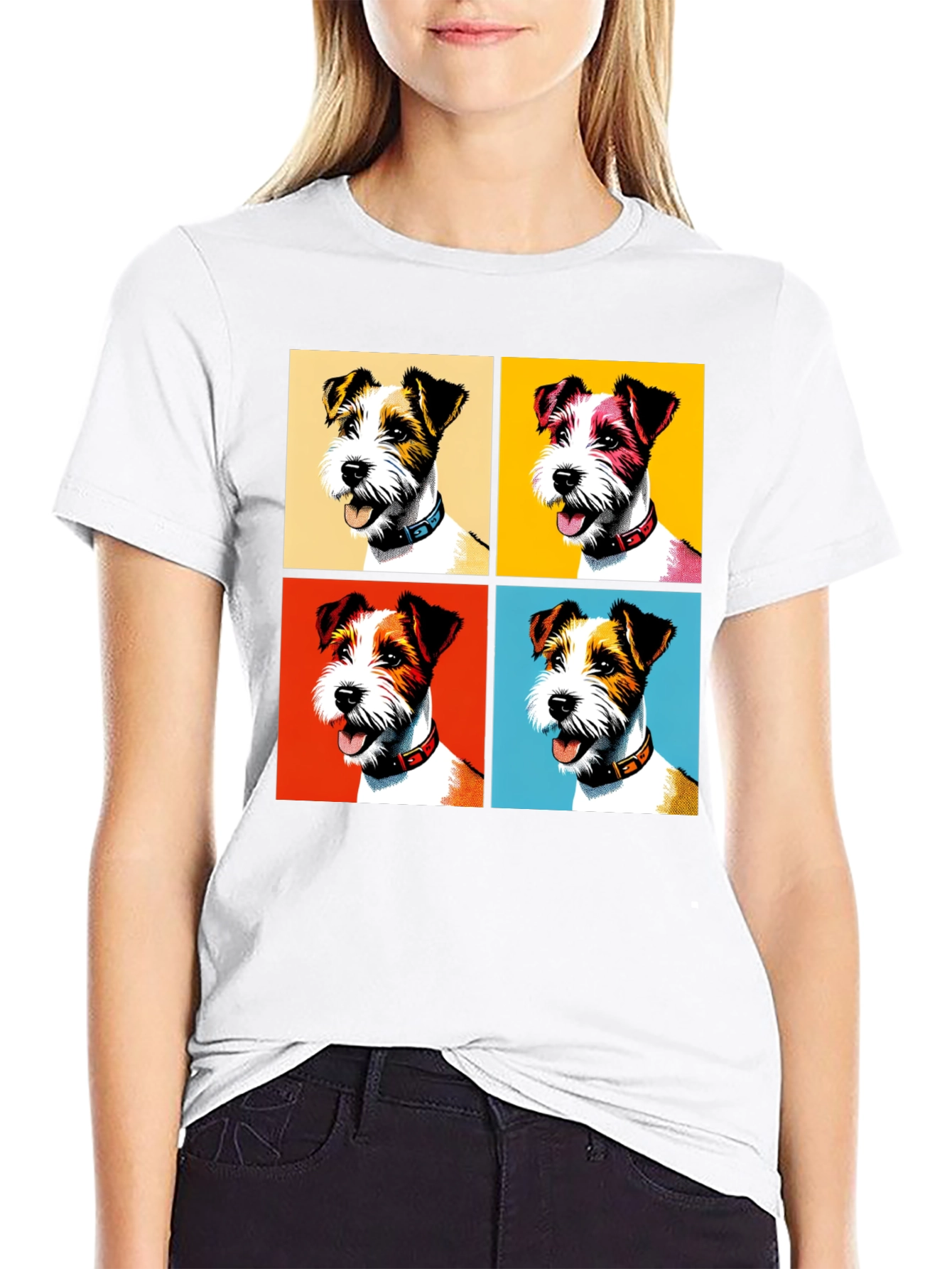 Pop Art Dog T-Shirt - Stylish Canine Design