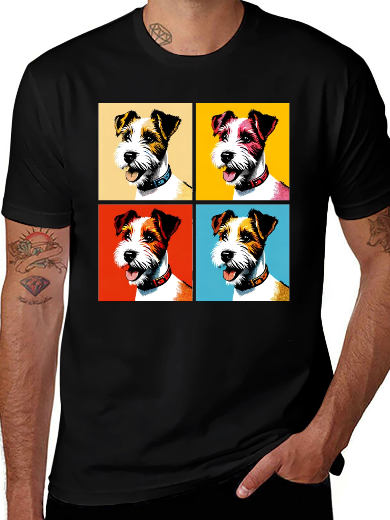Pop Art Dog T-Shirt - Stylish Canine Design