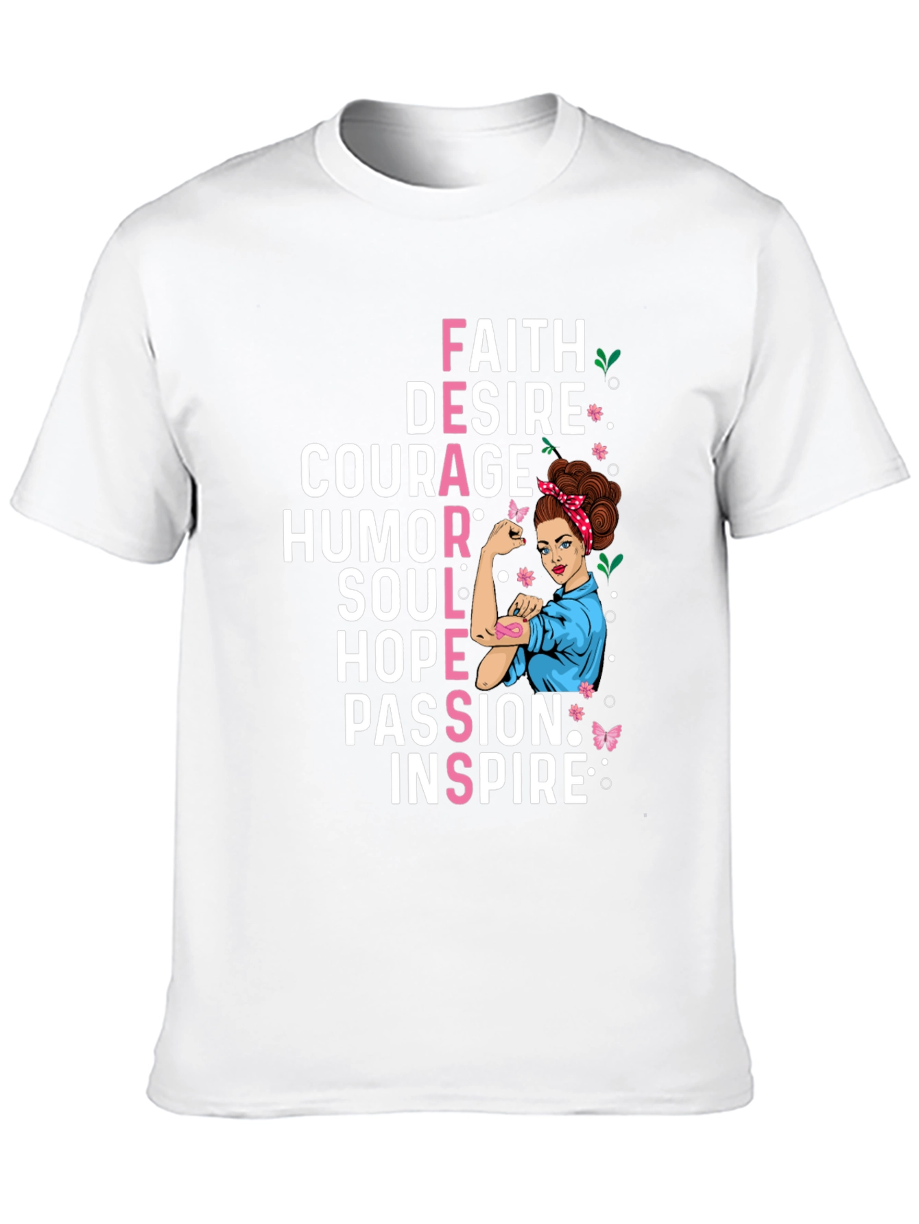 Faith Courage Hope Womens Empowerment Graphic T-Shirt