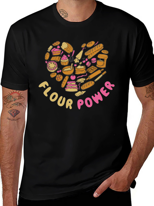 Flour Power Bakers Heart Graphic T-Shirt