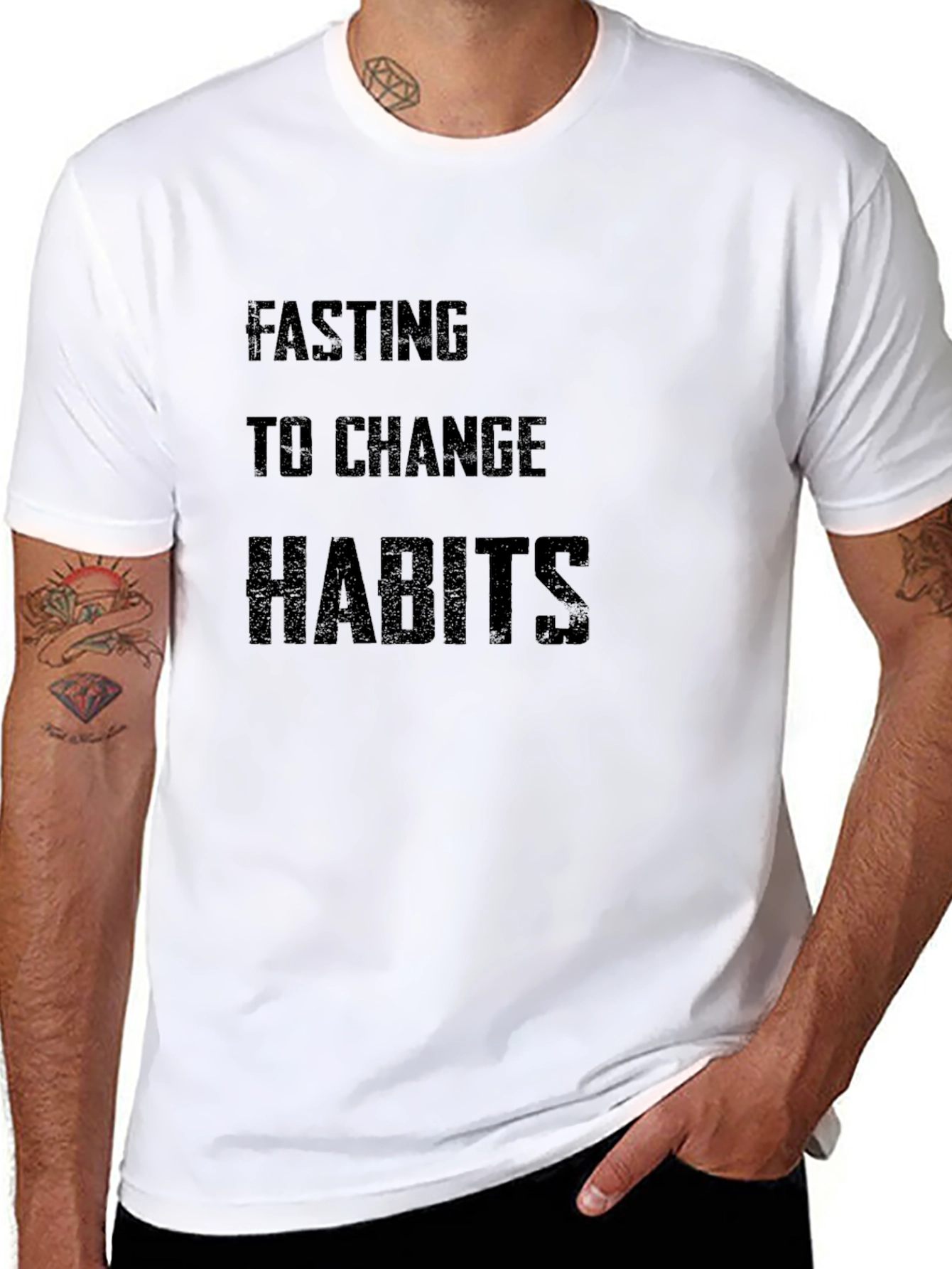 Fasting to Change Habits Graphic Tee - Black