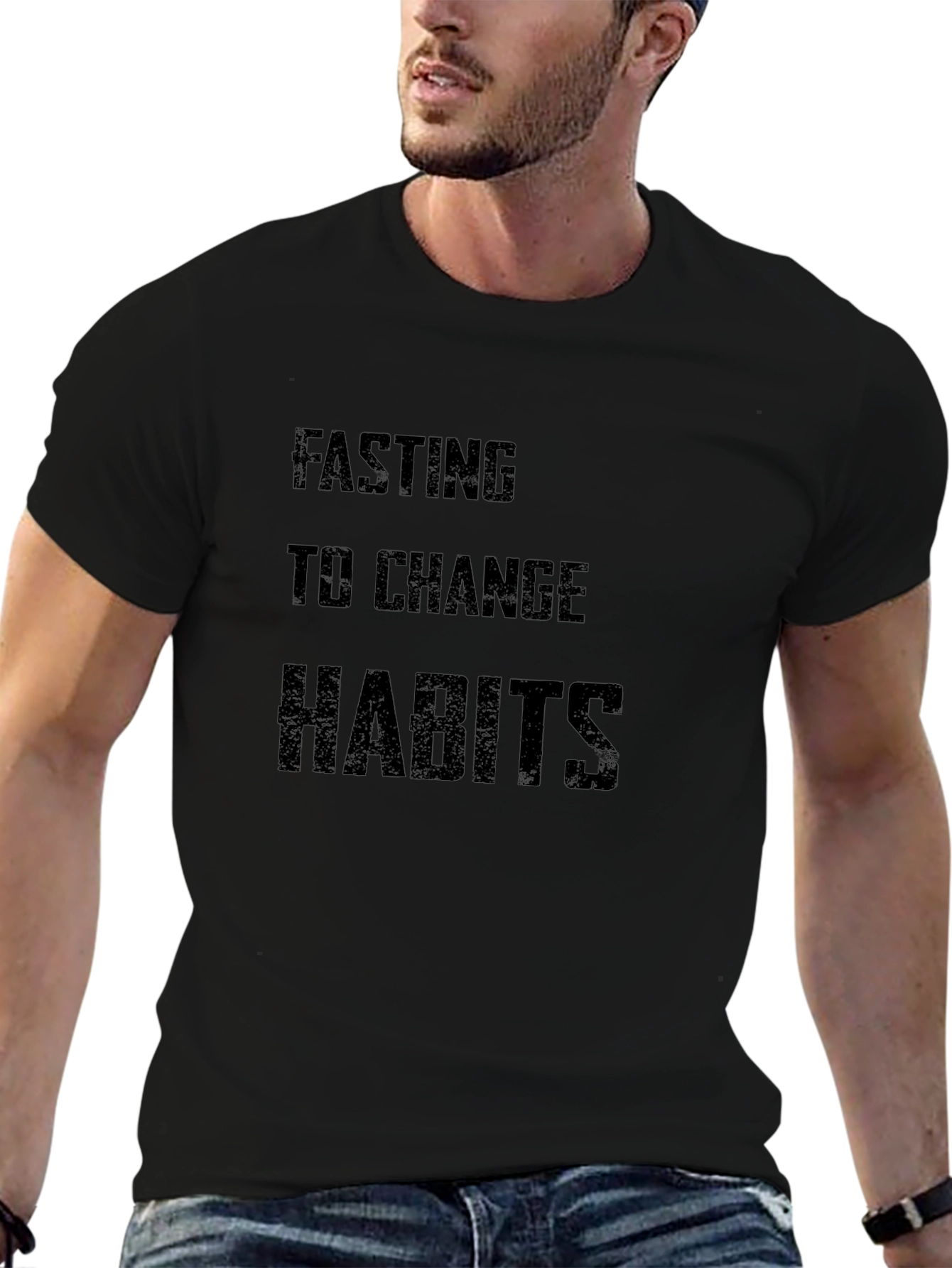 Fasting to Change Habits Graphic Tee - Black