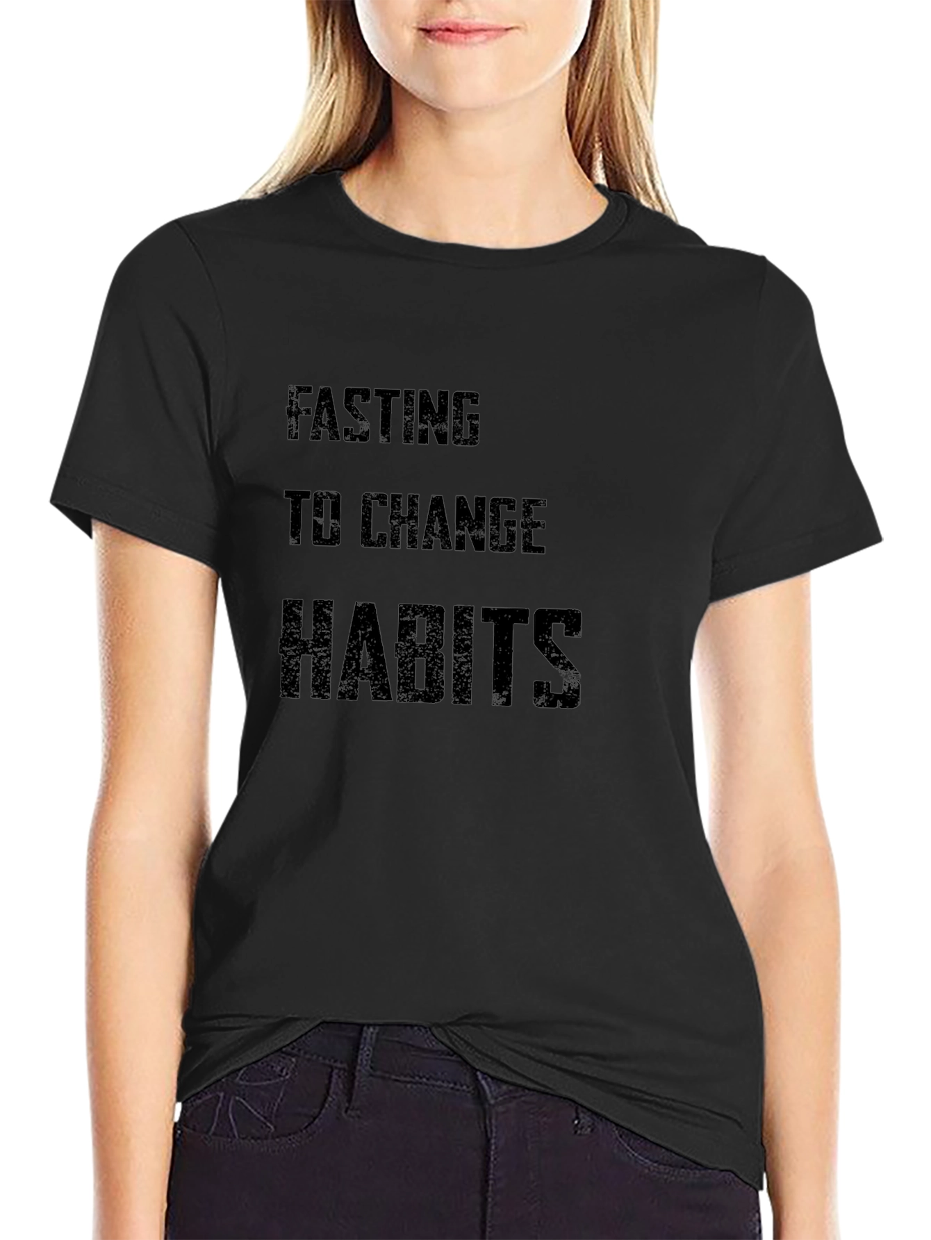 Fasting to Change Habits Graphic Tee - Black