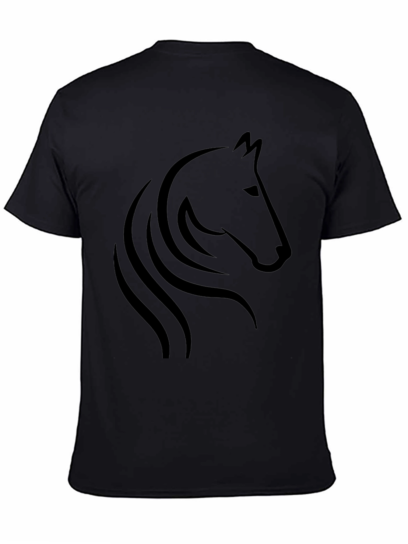 Black Horse Graphic T-Shirt - Stylish Mens Tee