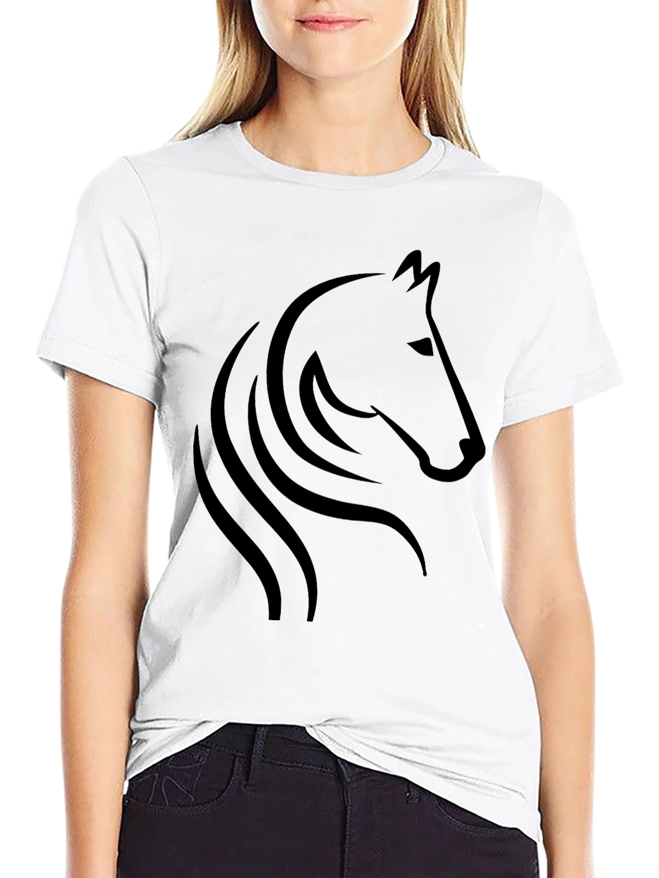 Black Horse Graphic T-Shirt - Stylish Mens Tee