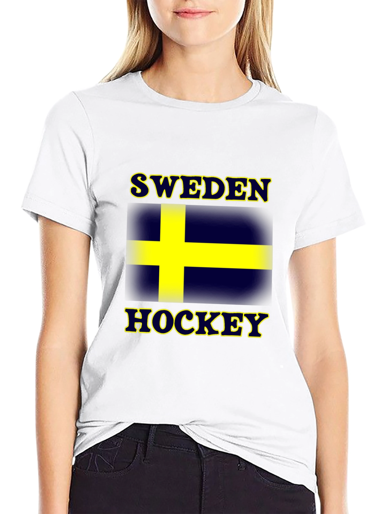Sweden Hockey T-Shirt - Black Graphic Tee