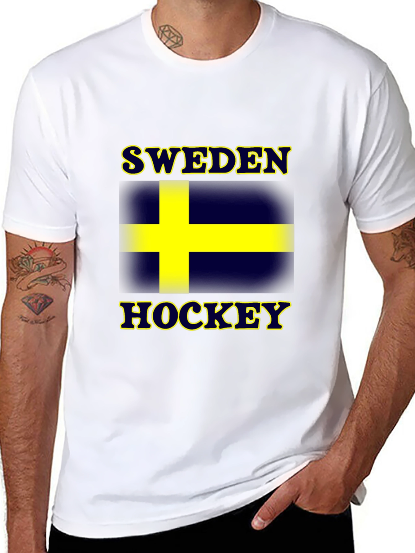 Sweden Hockey T-Shirt - Black Graphic Tee