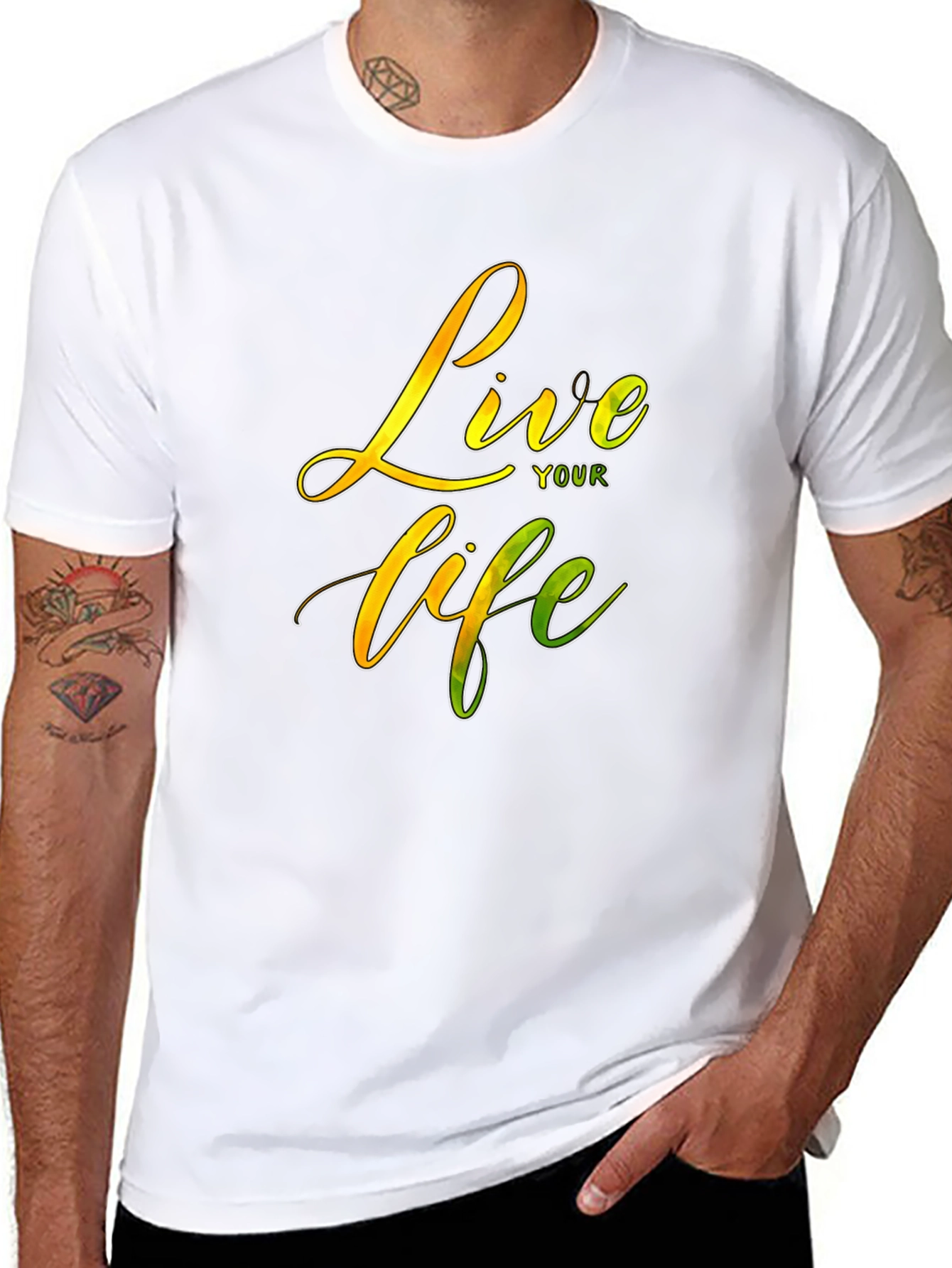 Live Your Life Graphic Tee - Black