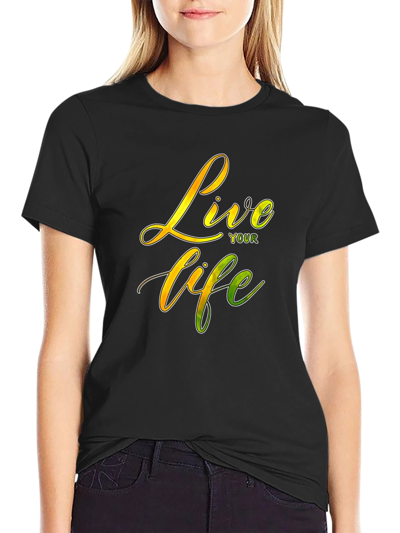 Live Your Life Graphic Tee - Black