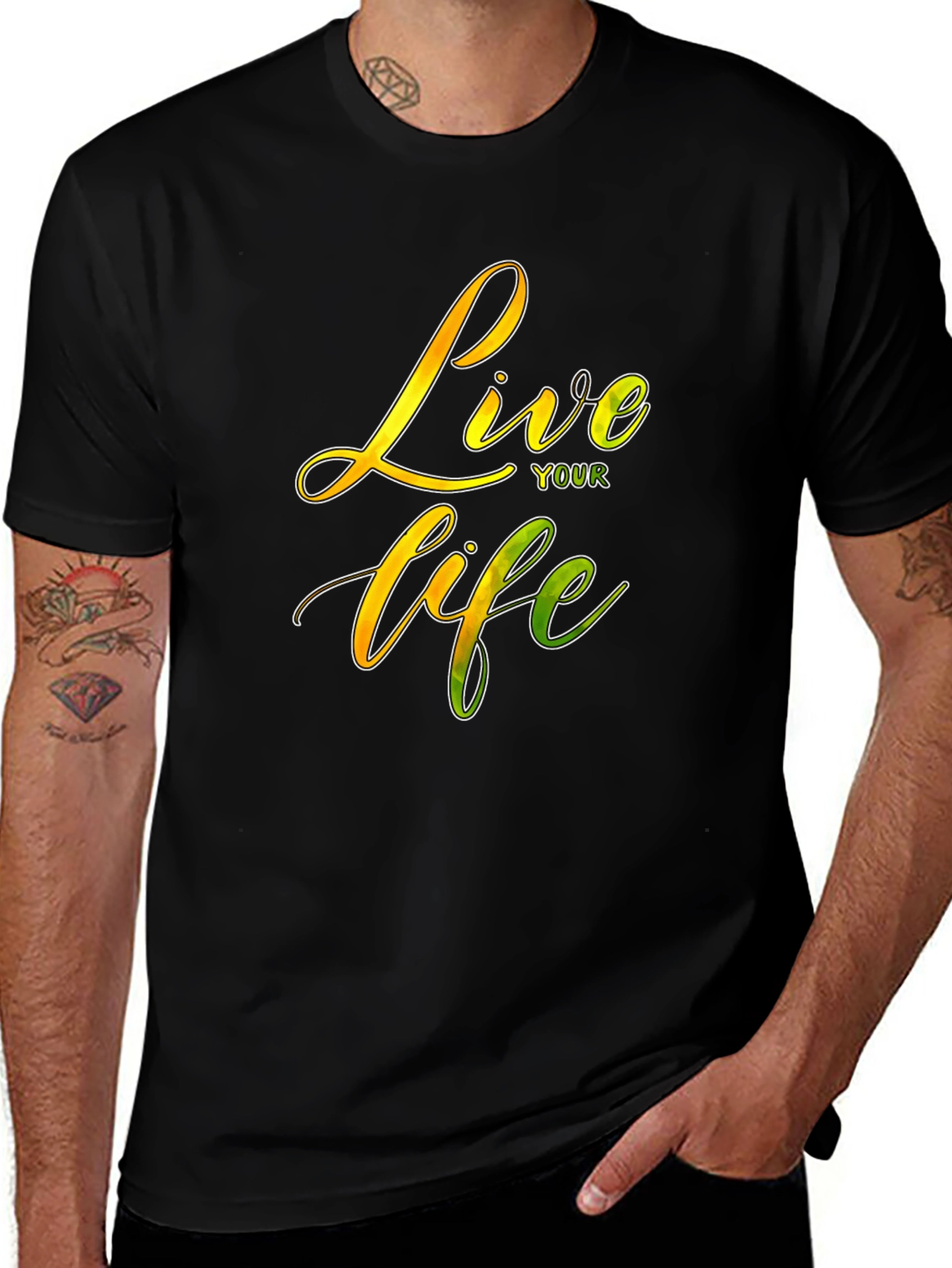 Live Your Life Graphic Tee - Black