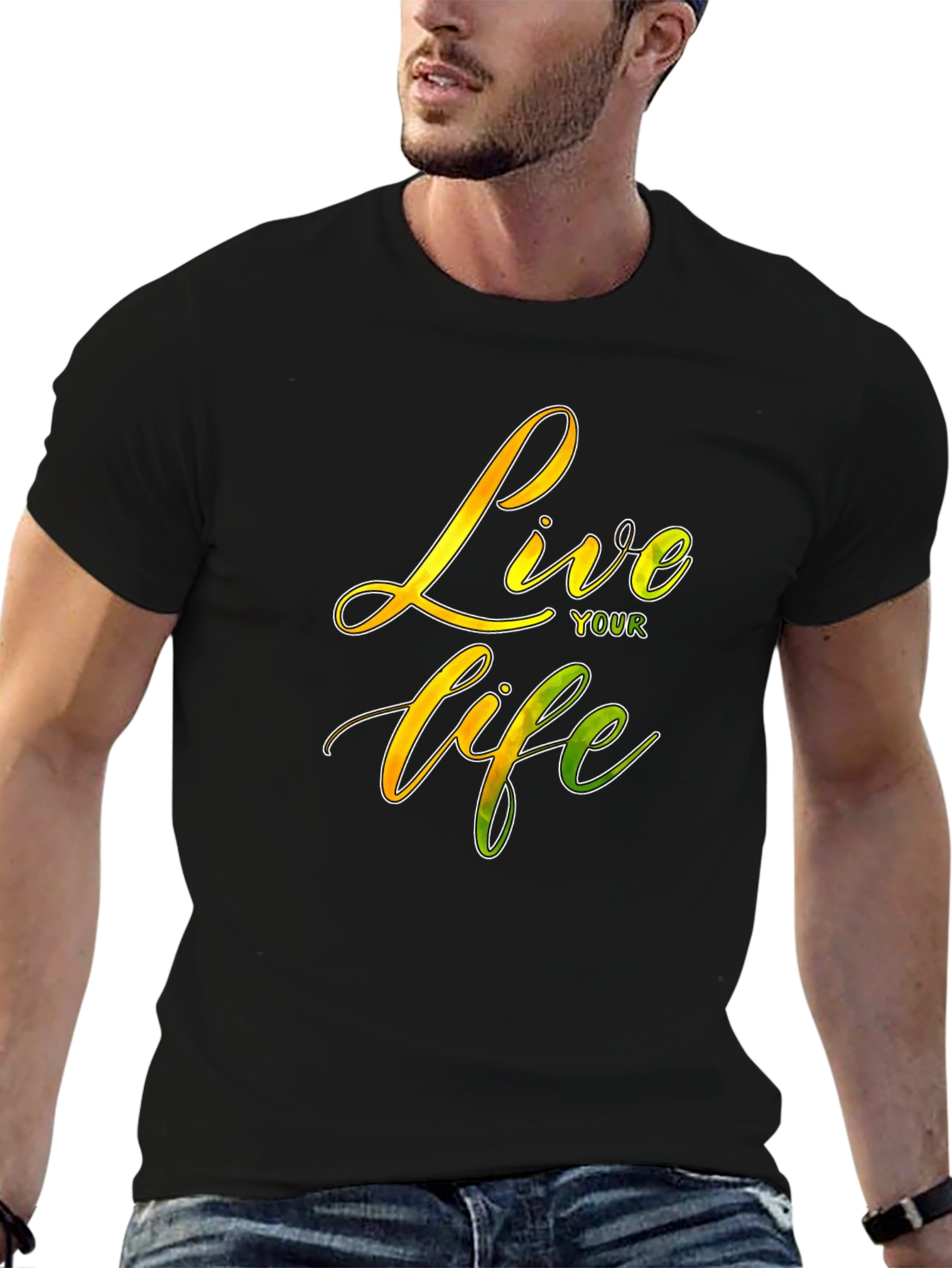 Live Your Life Graphic Tee - Black