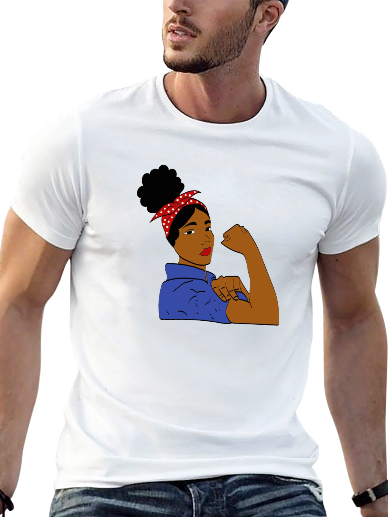 Rosie Riveter Black T-Shirt - We Can Do It!