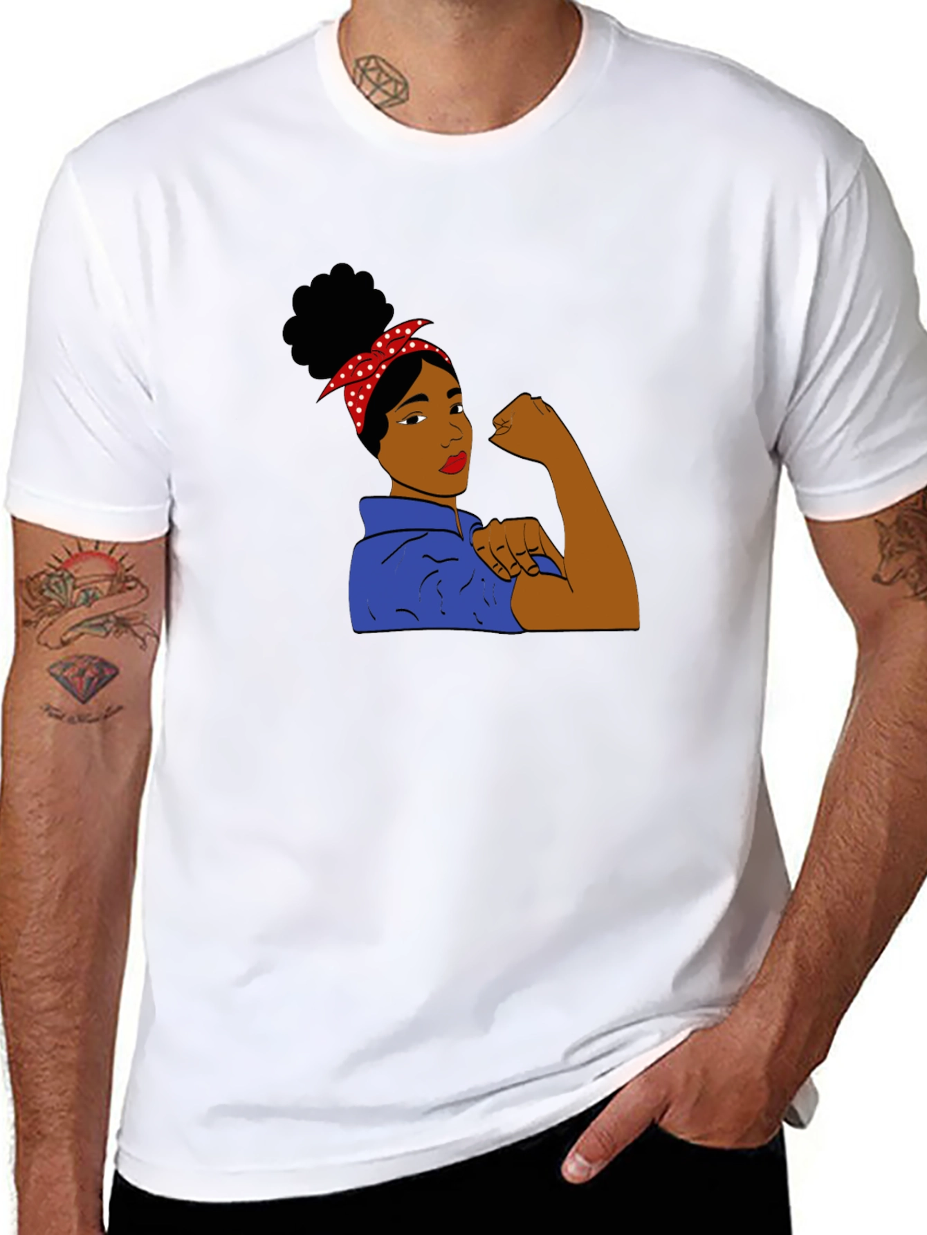 Rosie Riveter Black T-Shirt - We Can Do It!