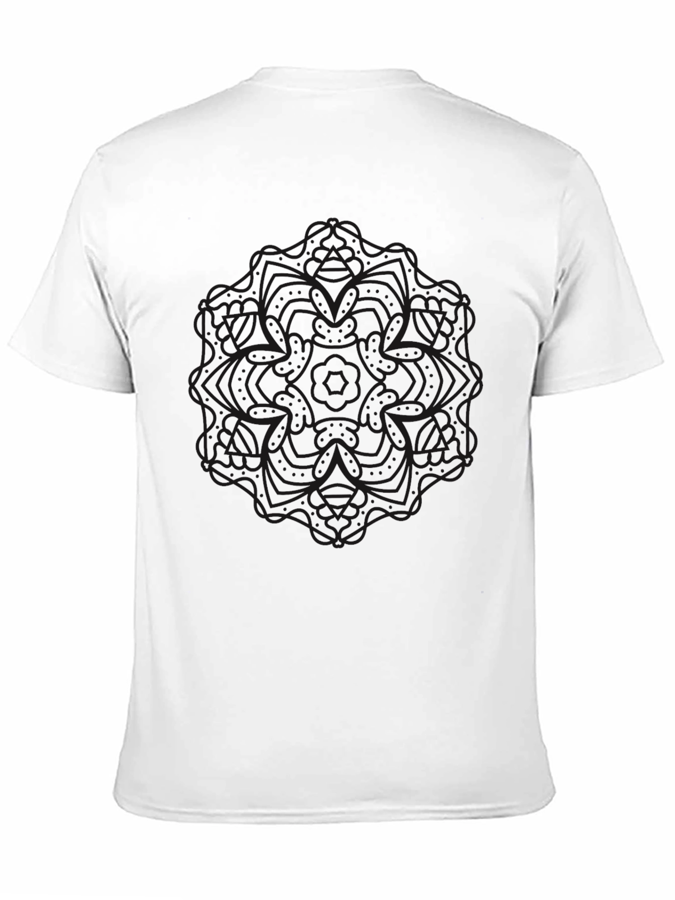 Mens Black Mandala Graphic Tee - Casual Comfort