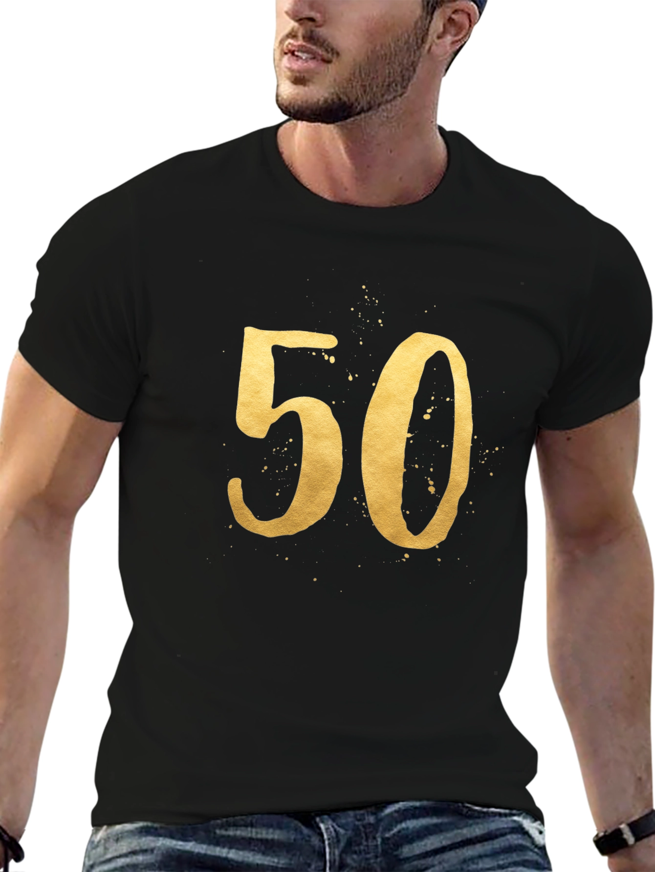 50th Birthday Gold Number Tee