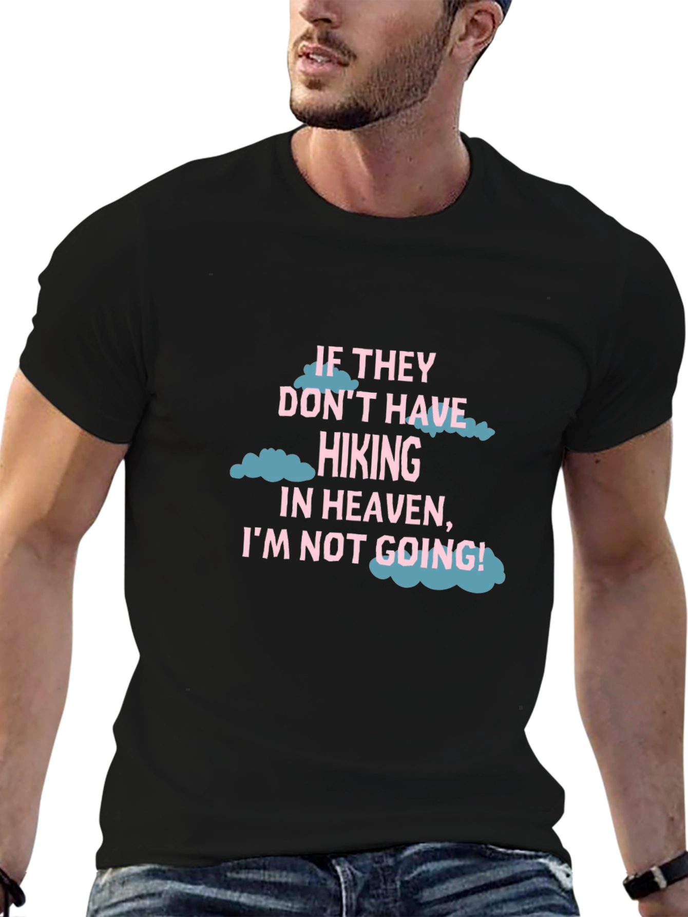 Hiking Heaven T-Shirt - Black Crew Neck Tee