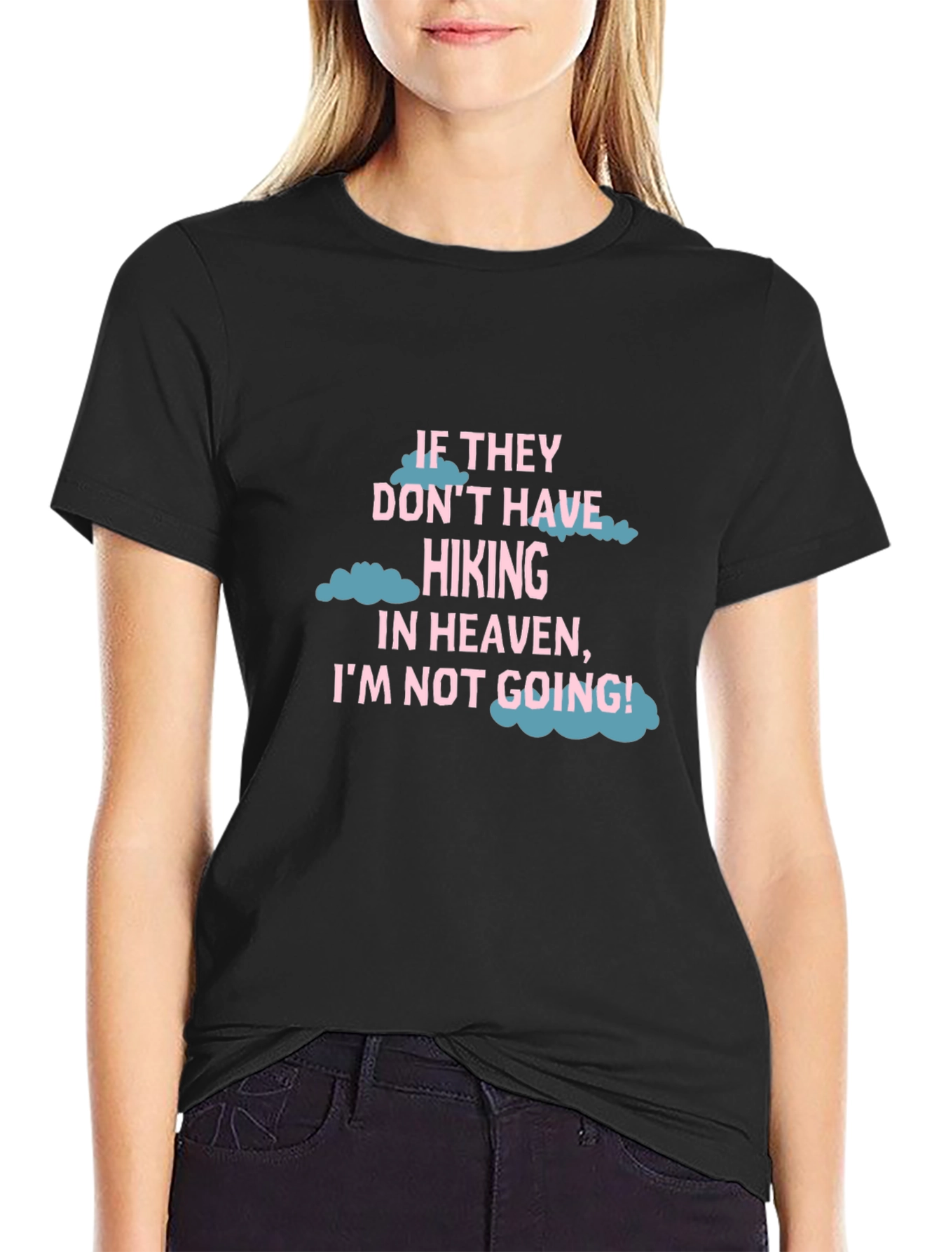 Hiking Heaven T-Shirt - Black Crew Neck Tee