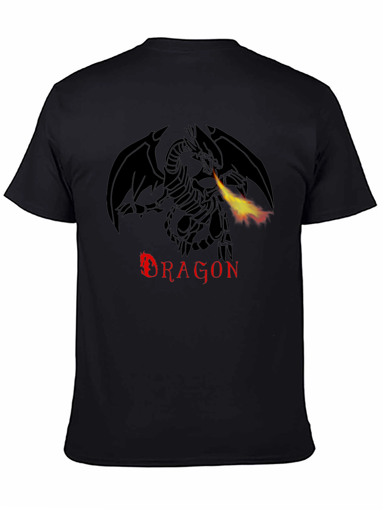 Dragon Fire Graphic T-Shirt - Mens Black Tee