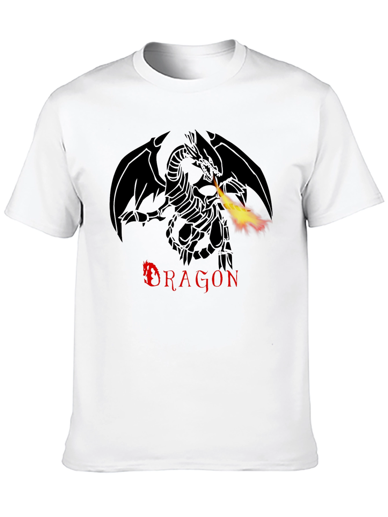 Dragon Fire Graphic T-Shirt - Mens Black Tee