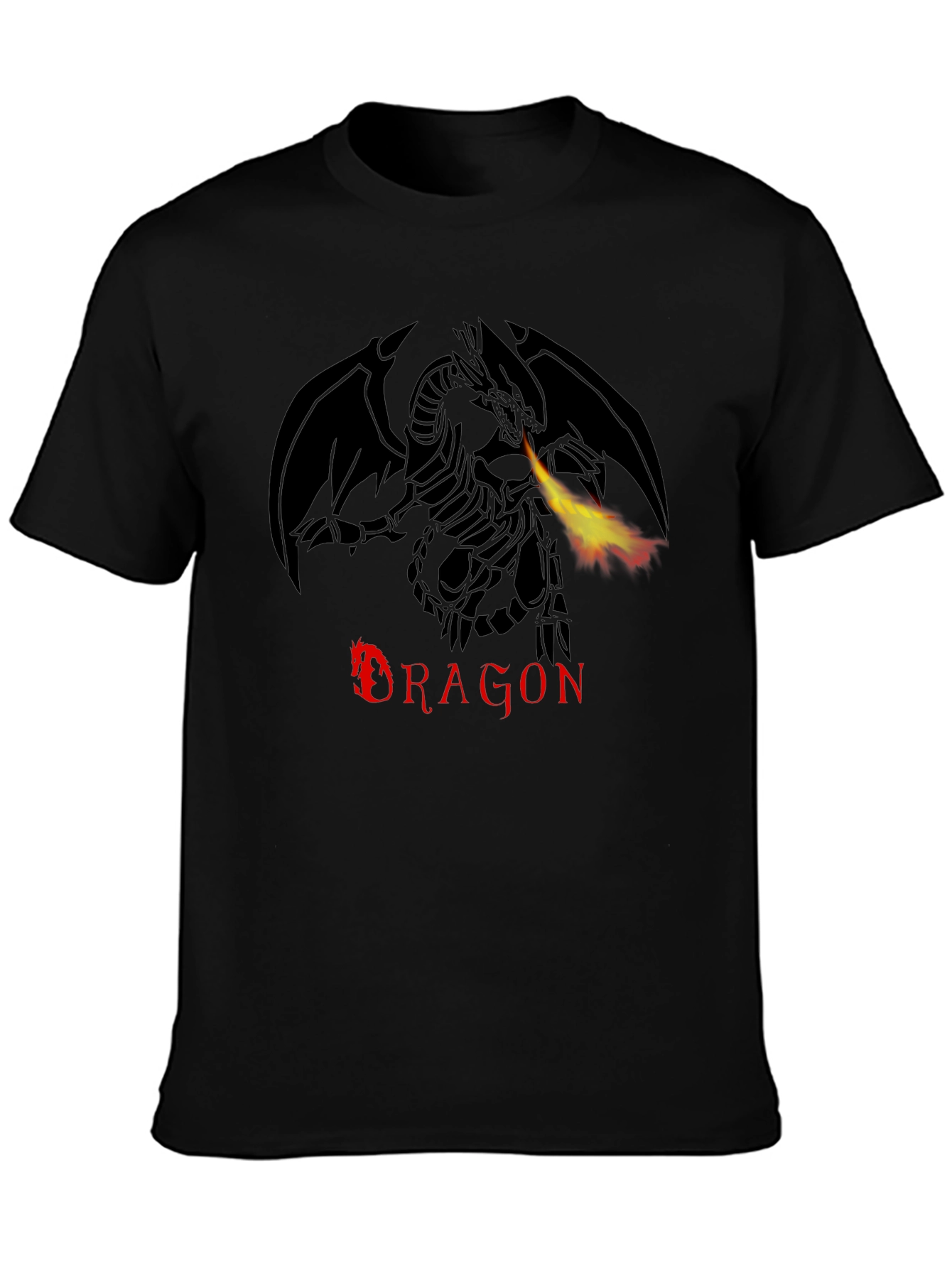 Dragon Fire Graphic T-Shirt - Mens Black Tee