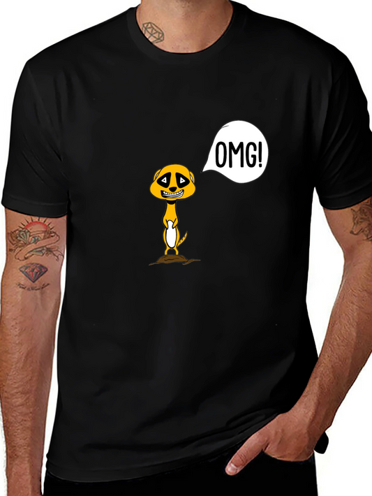 Funny Meerkat OMG! Graphic Tee - Black