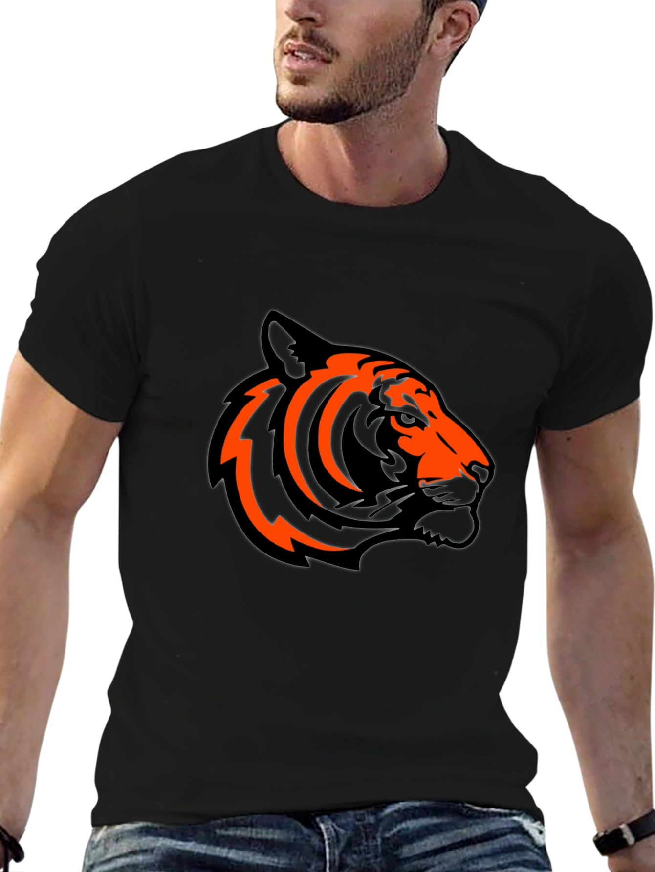 Bold Tiger Graphic Tee - Stylish Black T-Shirt