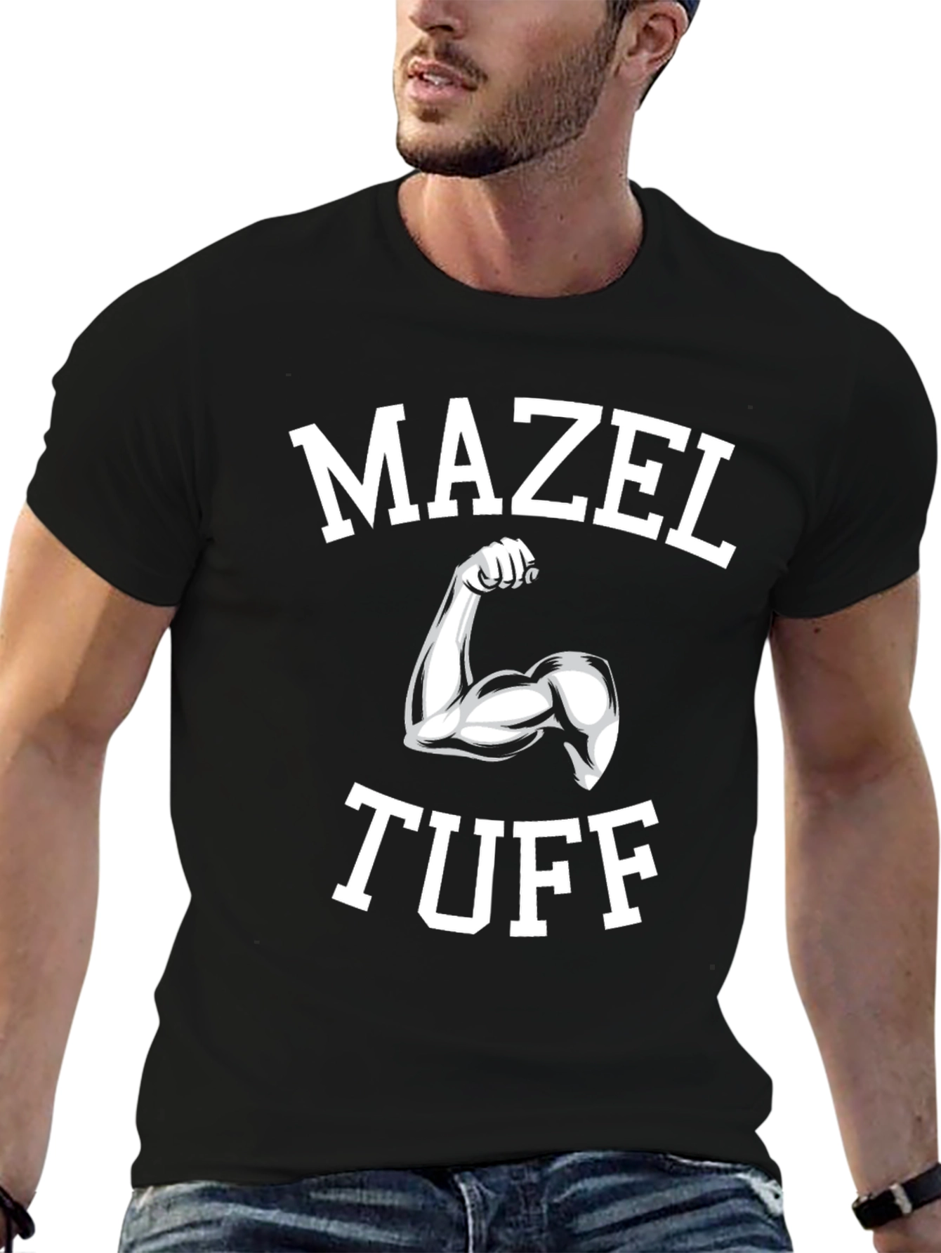 Mazel Tuff Graphic Tee - Funny Strong Arm Shirt