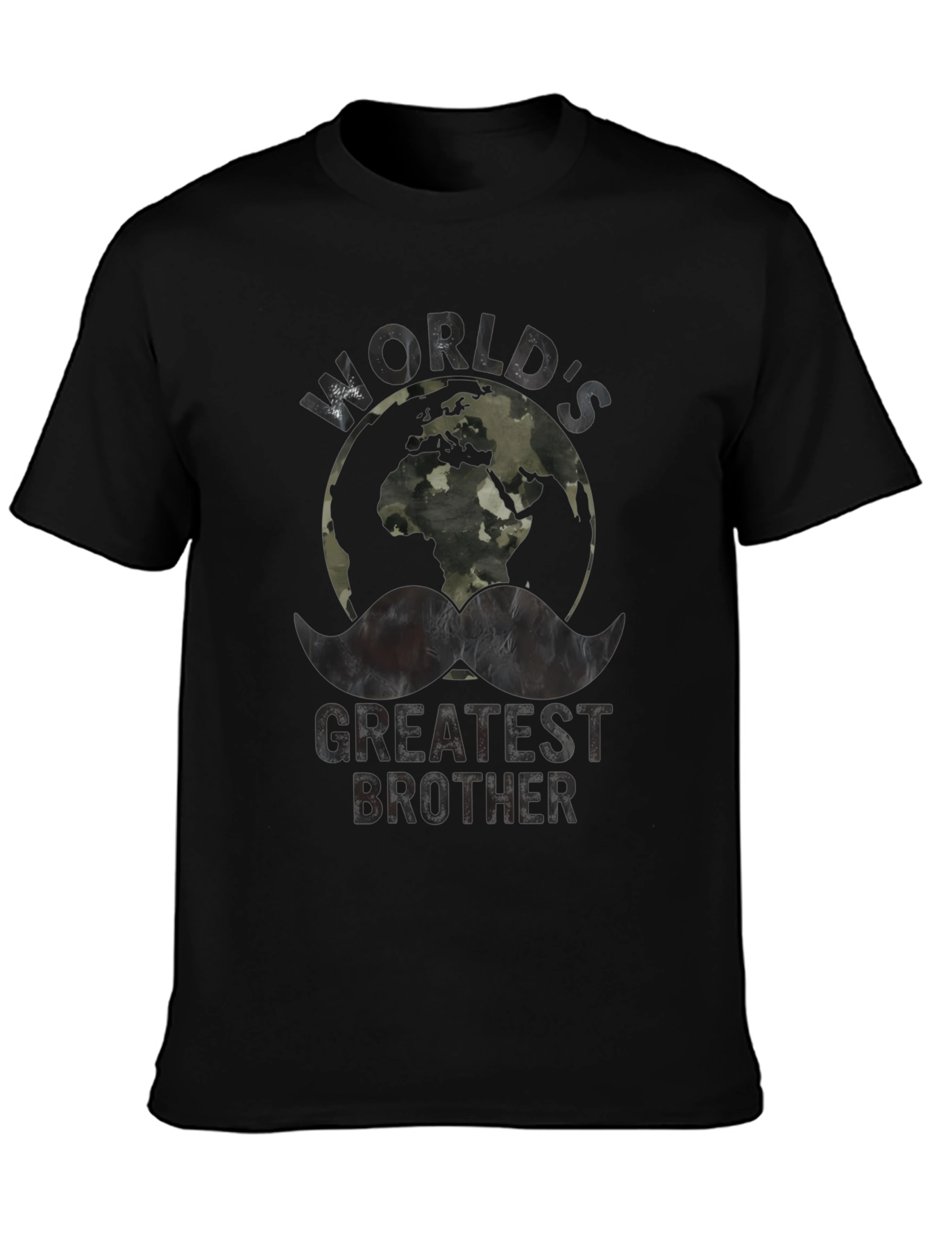 Worlds Greatest Brother Camo Earth Graphic T-Shirt