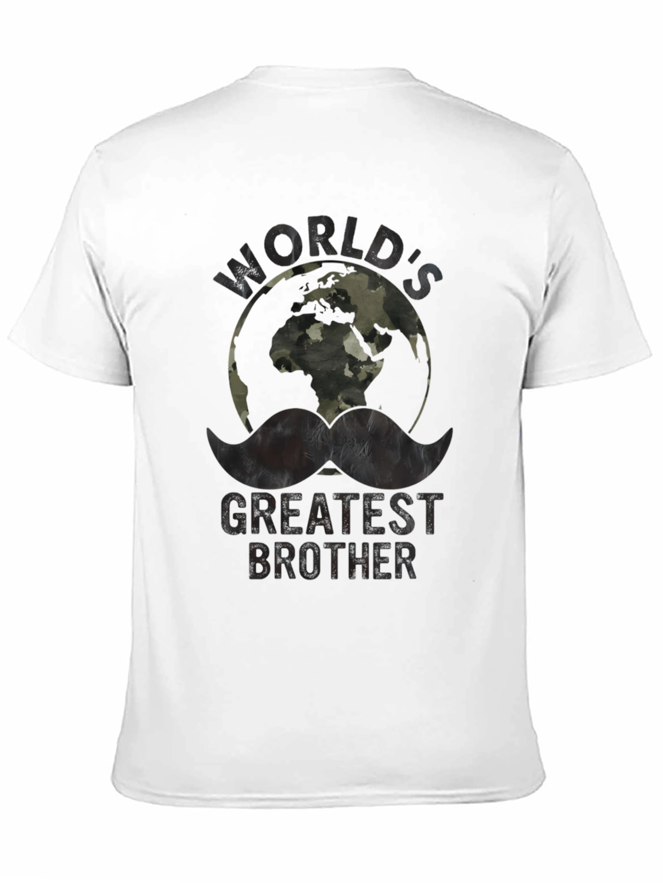 Worlds Greatest Brother Camo Earth Graphic T-Shirt