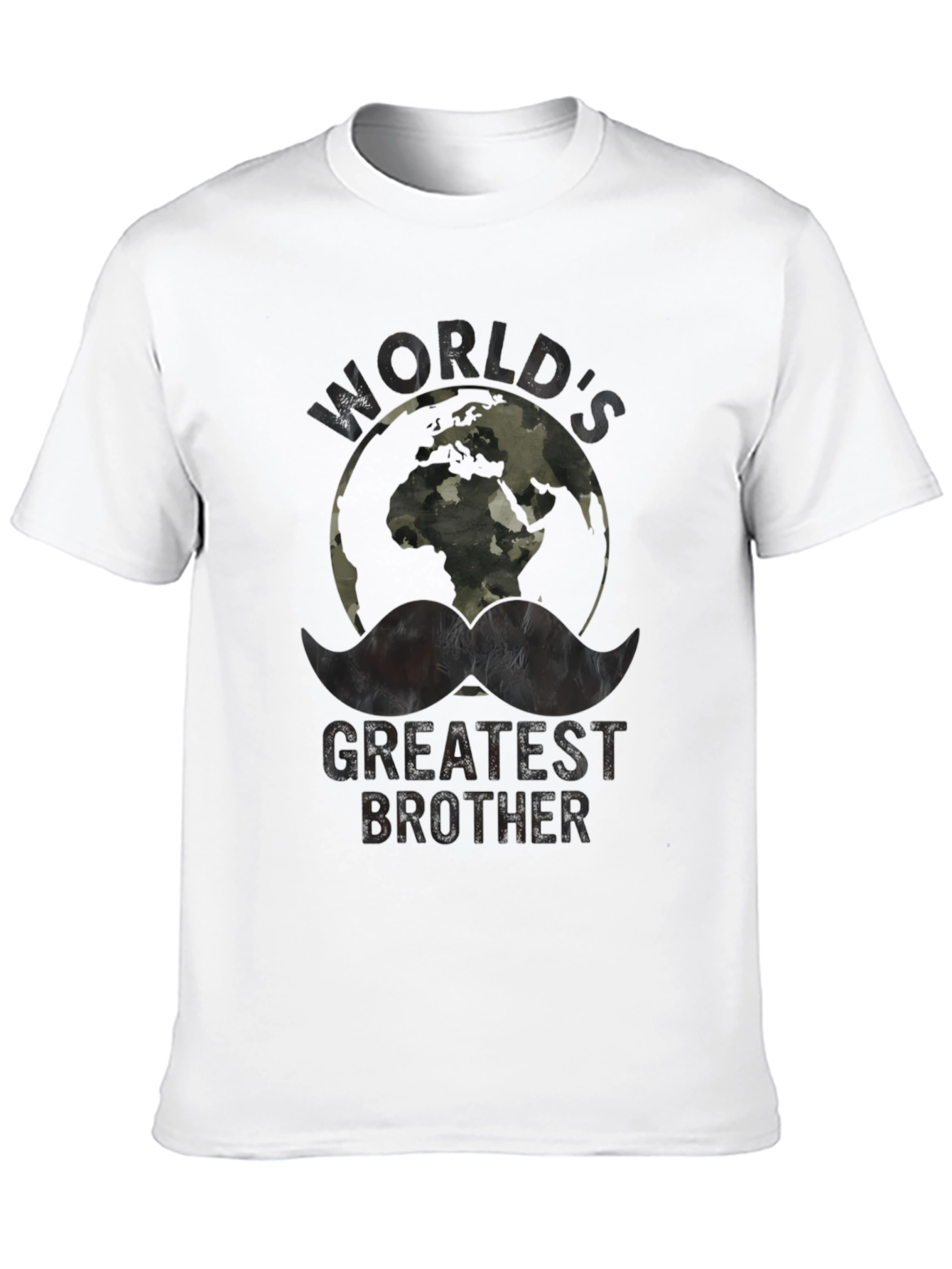 Worlds Greatest Brother Camo Earth Graphic T-Shirt
