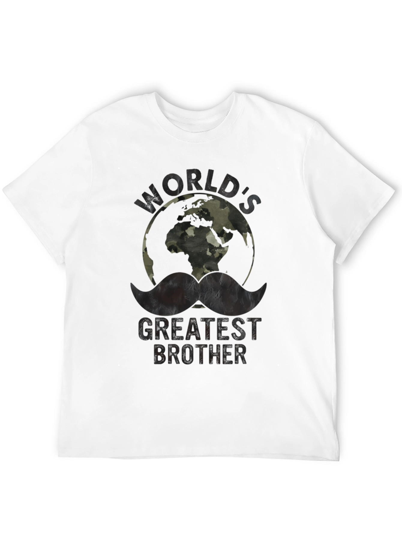 Worlds Greatest Brother Camo Earth Graphic T-Shirt