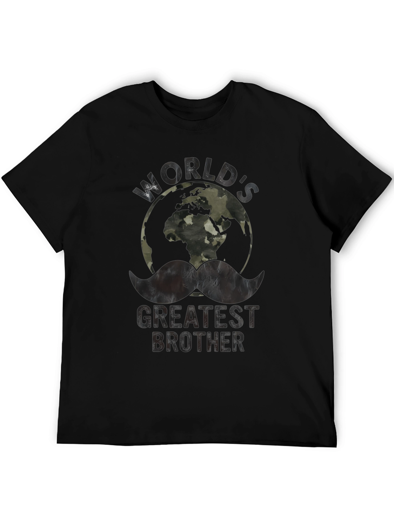 Worlds Greatest Brother Camo Earth Graphic T-Shirt
