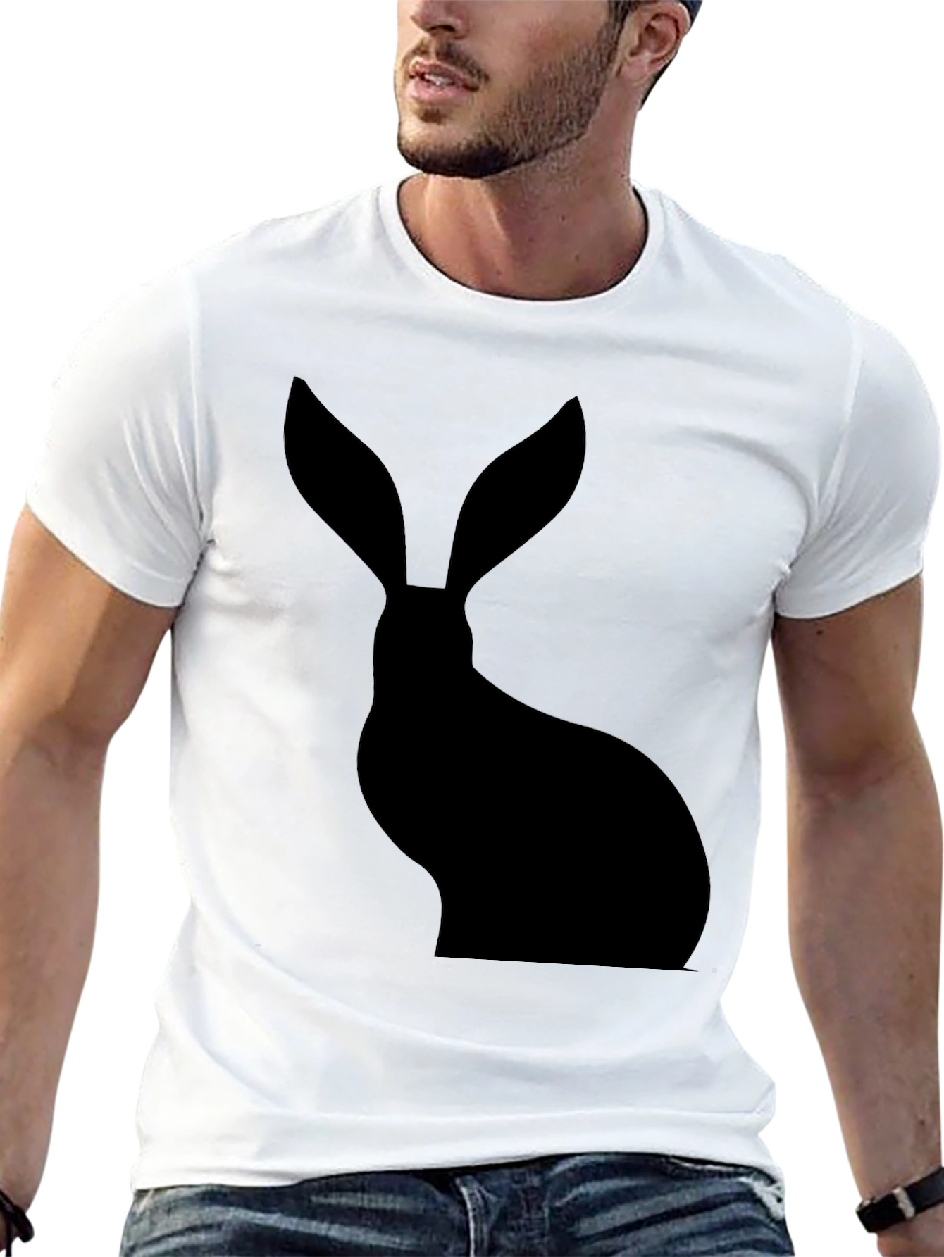 Hare Silhouette Black T-Shirt